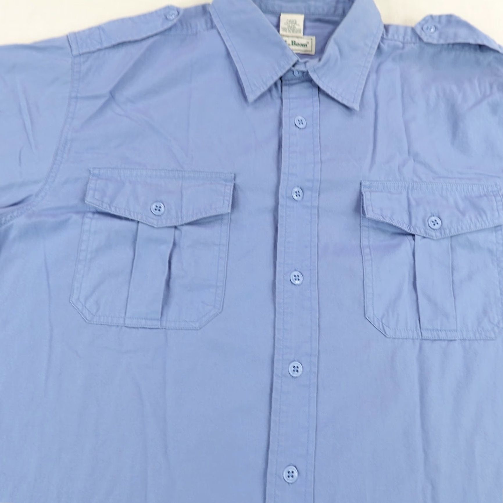 Vintage VINTAGE L.L. Bean Button-Up Shirt Mens Large Blue Long Sleeve Utility Work 90s Outdoor Size US L / EU 52-54 / 3 - 3 Thumbnail
