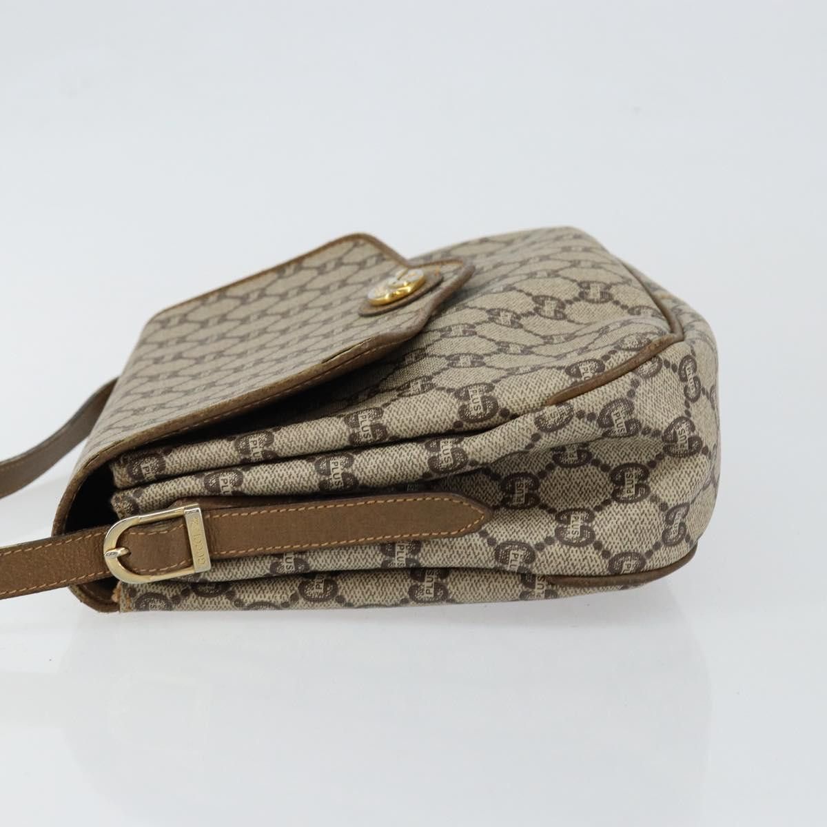 Gucci GUCCI GG Plus Canvas Shoulder Bag Pvc Leather Beige Size ONE SIZE - 5 Thumbnail