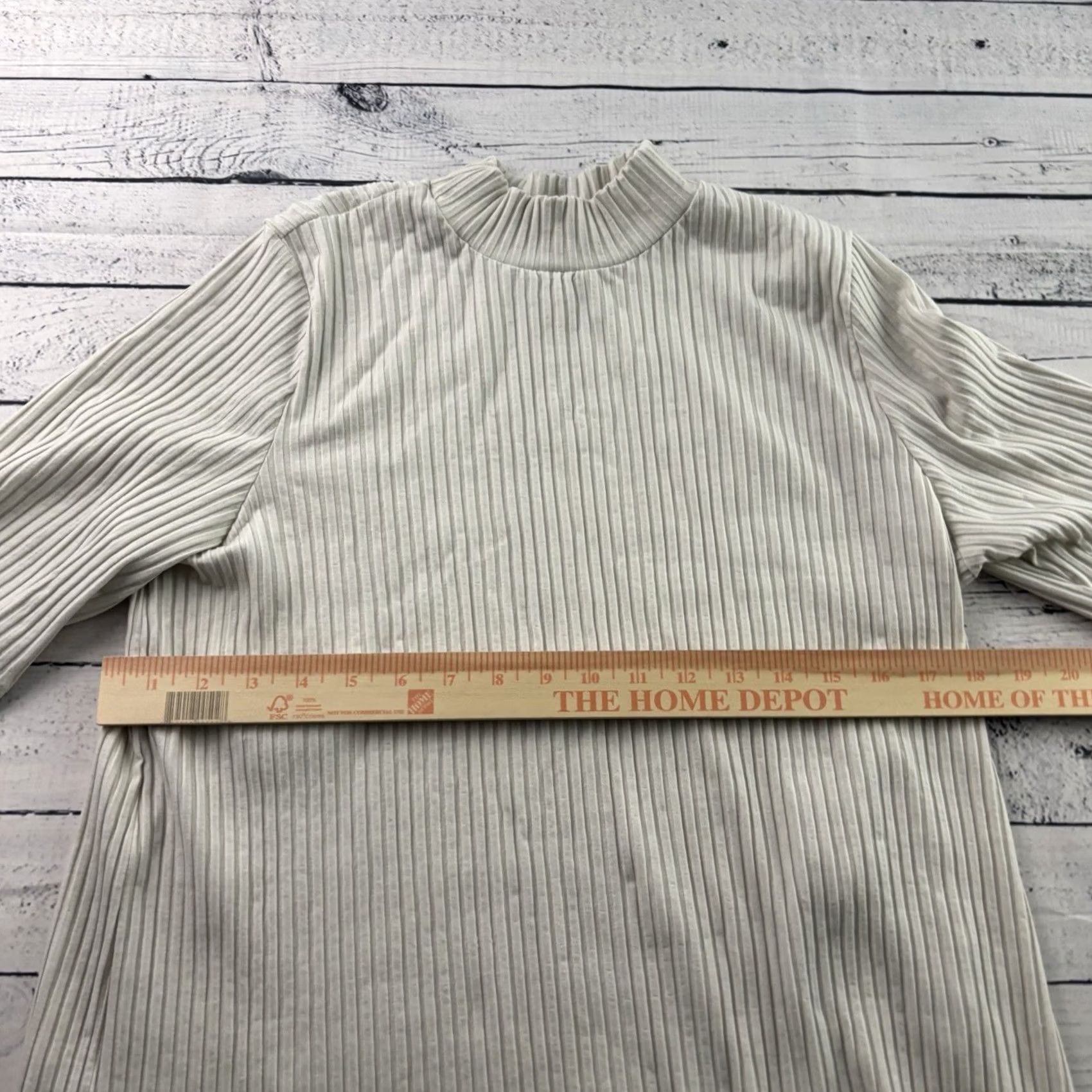 Eileen Fisher Eileen Fisher Textured Stretch Rib Tencel Lyocell Mock Neck Top Women's L Ivory Lyocell Stretch Size L / US 10 / IT 46 - 3 Thumbnail