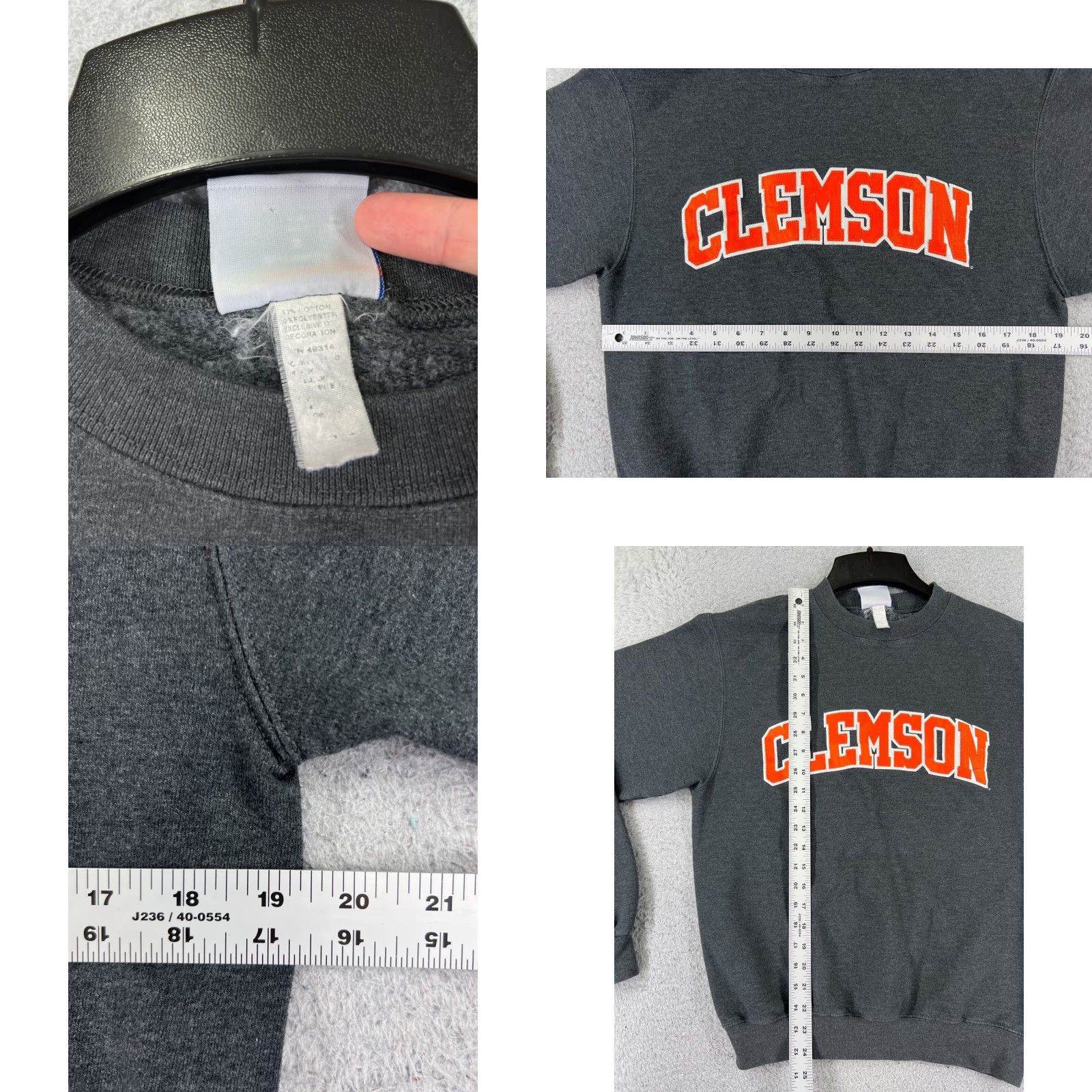Champion Champion Crew Neck Sweatshirt – Gray, Adult Small, Long Sleeve, Pullover, Regular Fit, Jersey Cotton, Logo, Men Size US S / EU 44-46 / 1 - 8 Thumbnail