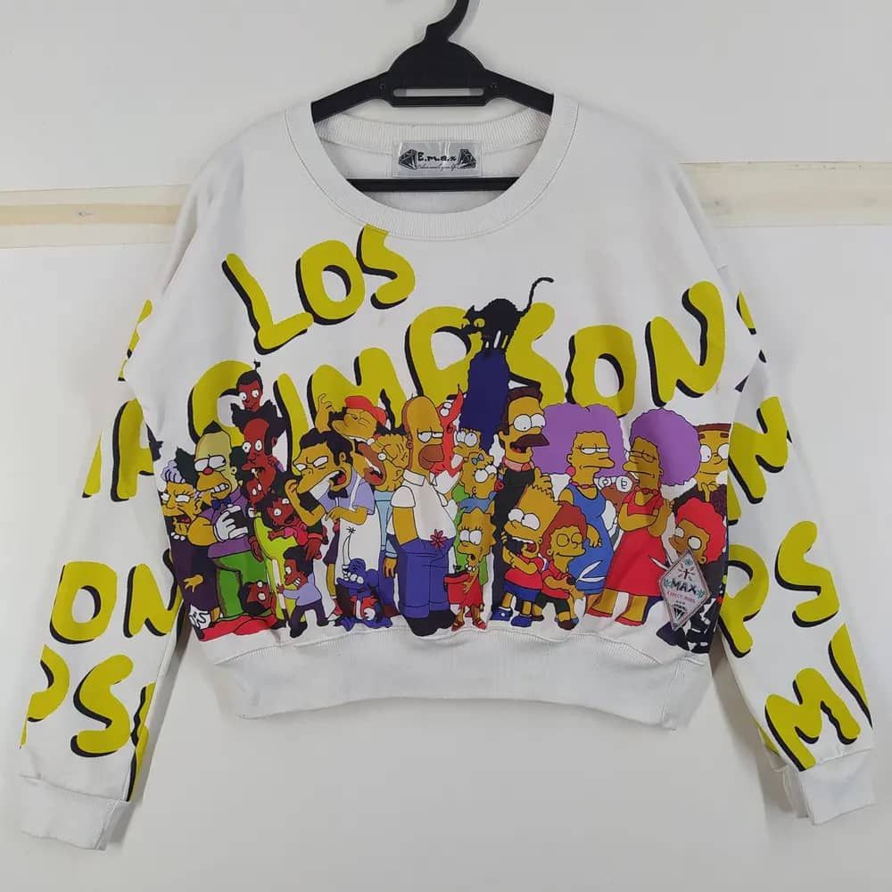 Designer Vintage The Simpsons Characters Fullprint By EMAX Crop Top Size M / US 6-8 / IT 42-44 - 1 Thumbnail