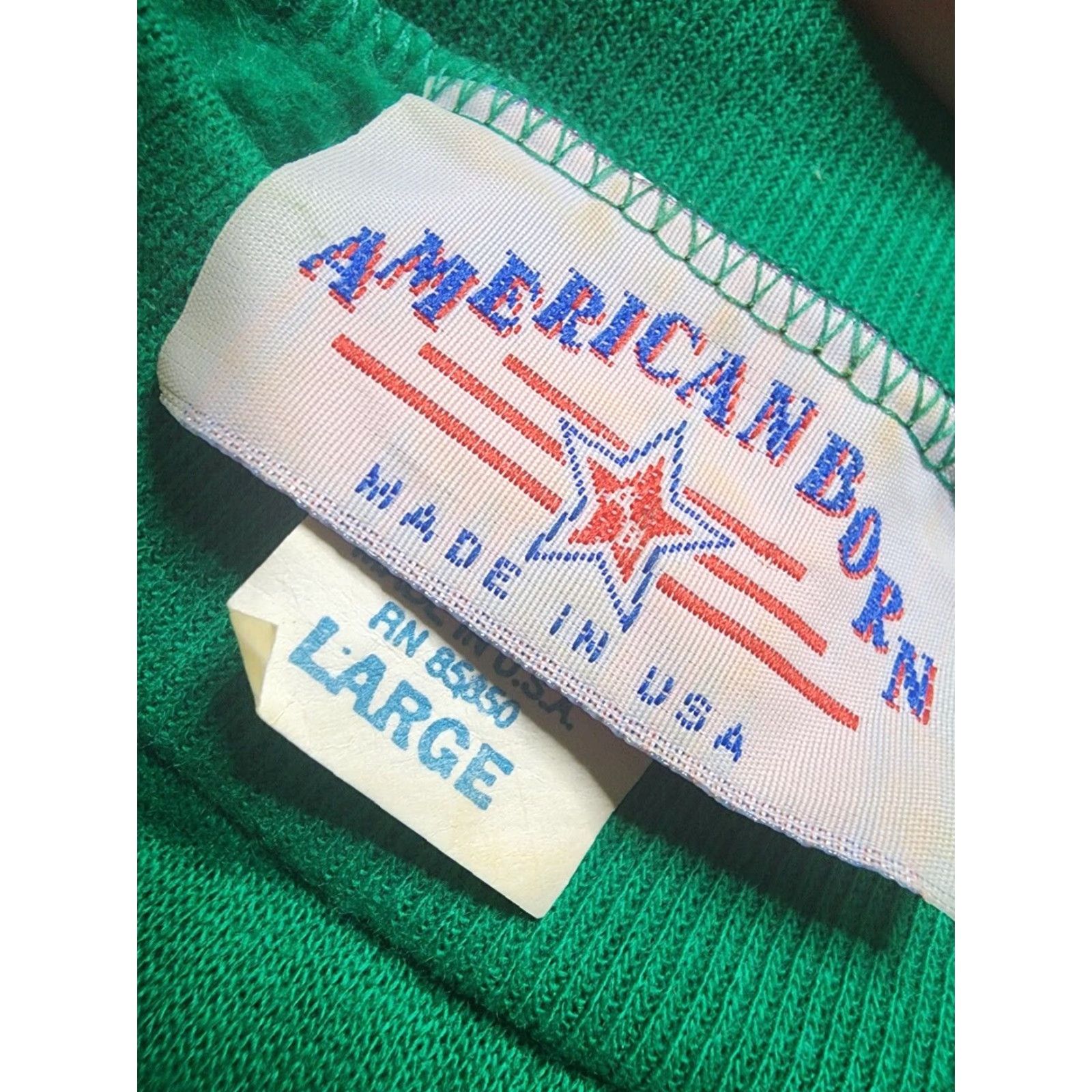 Vintage VINTAGE American Born Sweatshirt Shirt Womens L Green 90s Christmas Glitter Distressed Pullover Crew Neck 3/4 Sleeve Size L / US 10 / IT 46 - 7 Thumbnail