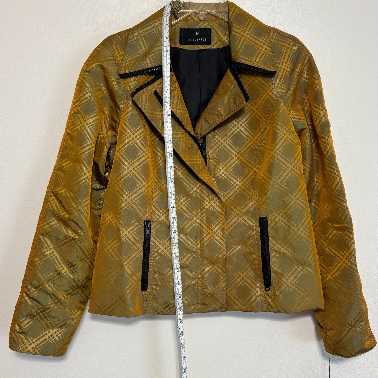 Other J. Richards Gold Toned Plaid Zip Iridescent Jacket Size 8 Size M / US 6-8 / IT 42-44 - 2 Thumbnail