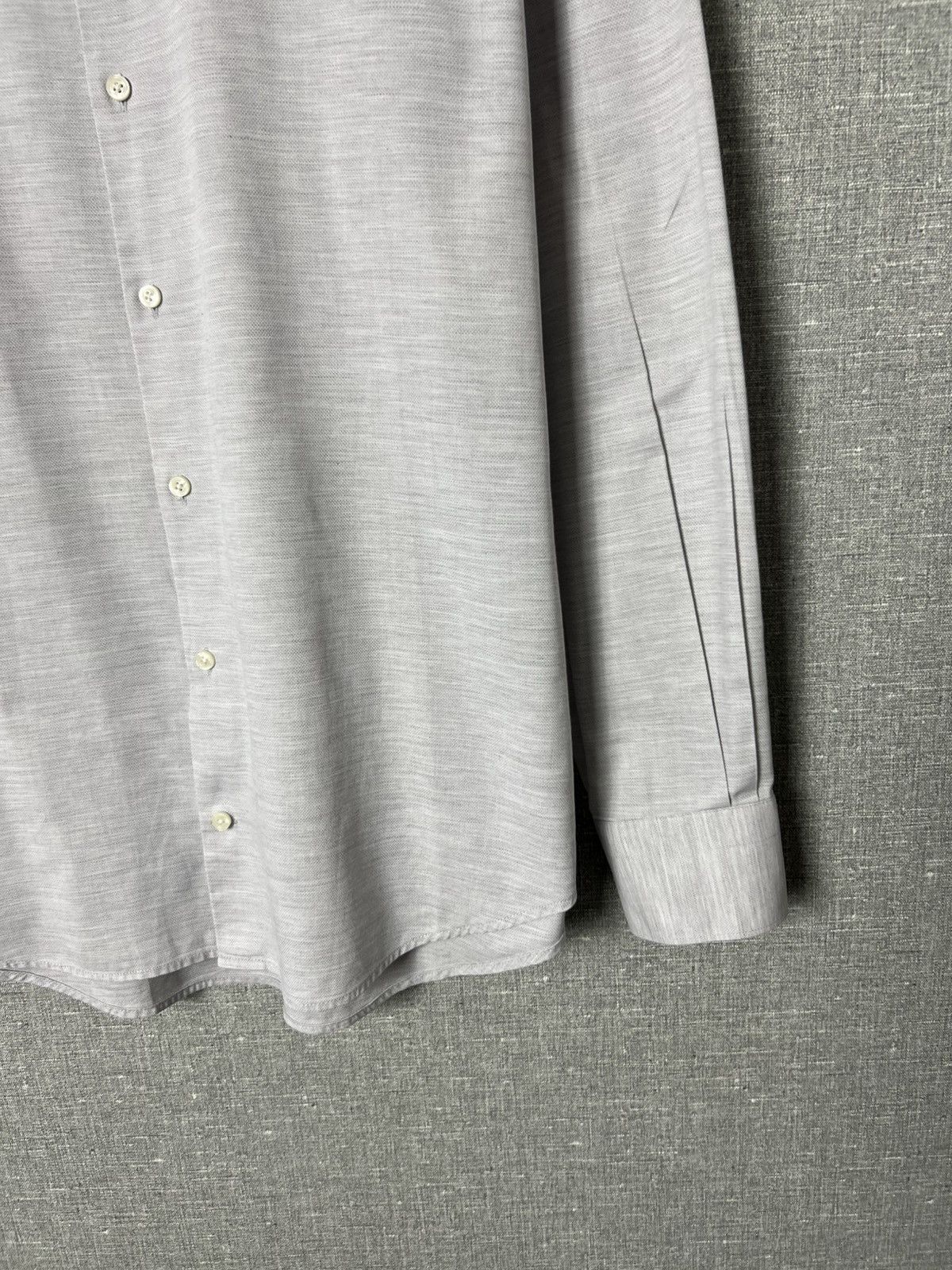 Suitsupply Suitsupply Egyptian Cotton Button Shirt Light Grey Slim Fit Size US M / EU 48-50 / 2 - 8 Thumbnail