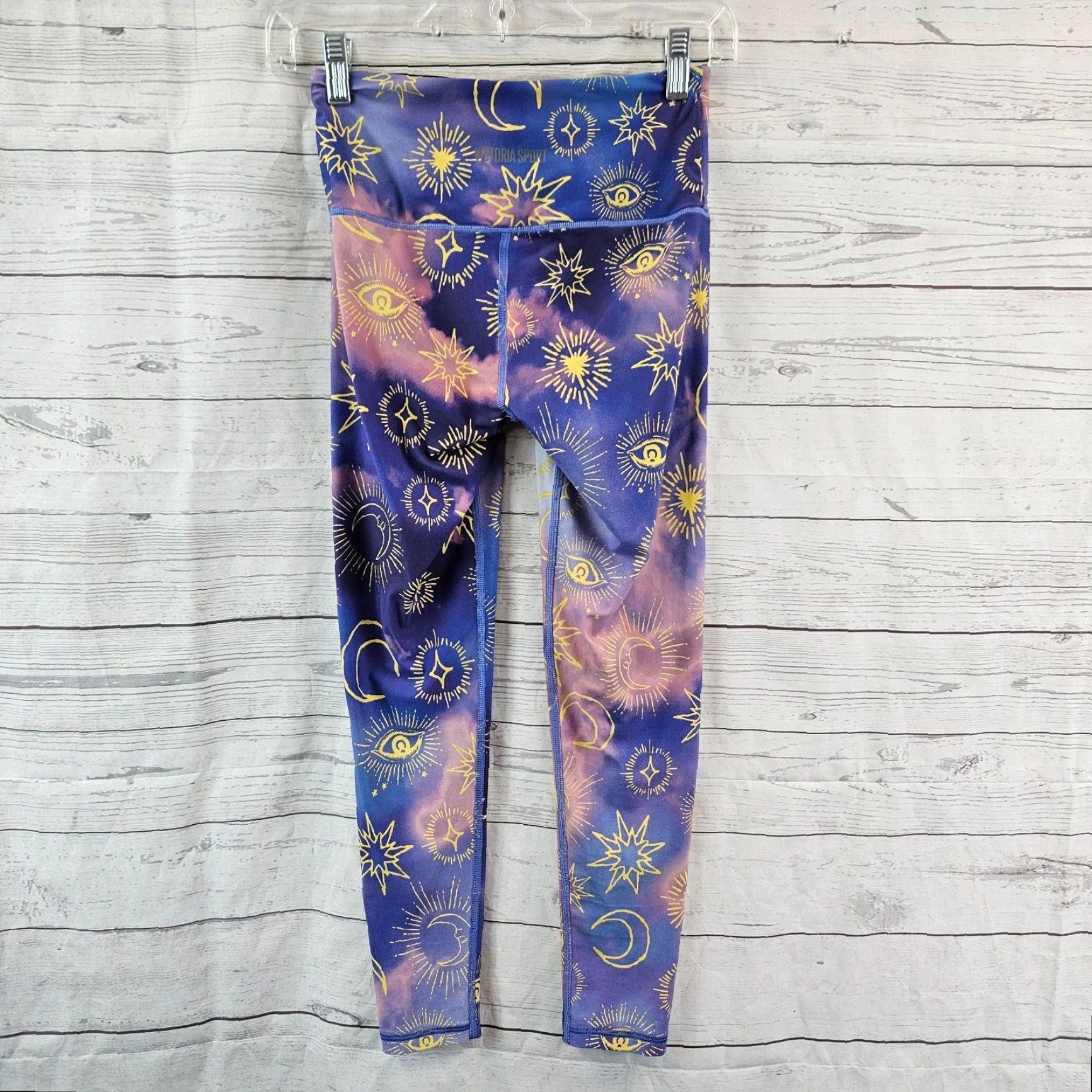 Victoria's Secret Victoria's Secret Sport Leggings Womens XS Celestial Blue Yellow Mid Rise Multicolor 7/8 Activewear Size 26" / US 2 / IT 38 - 3 Thumbnail