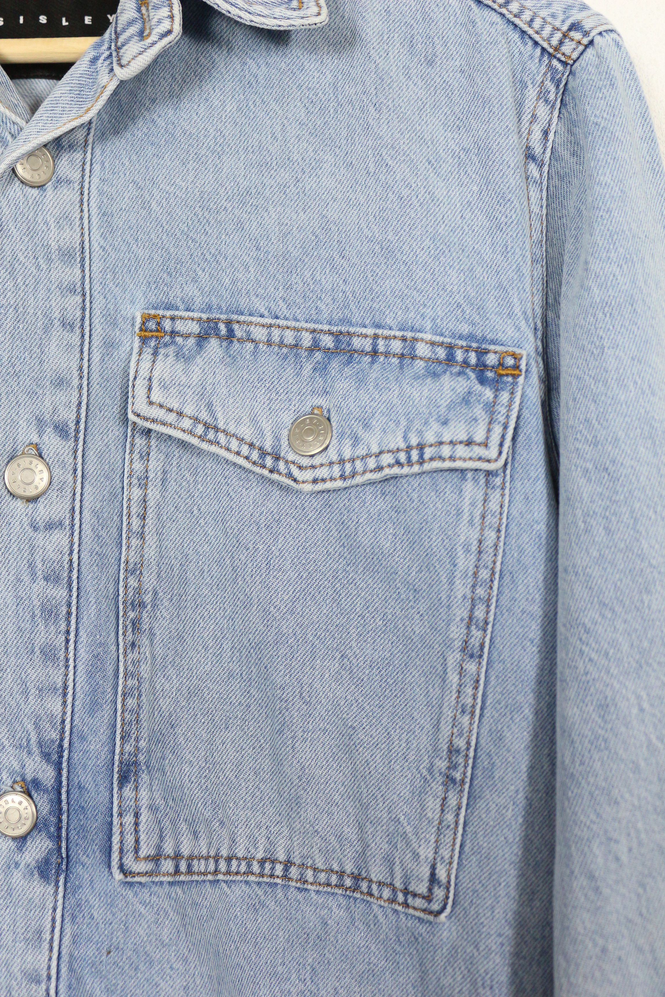 Denime × Sisley Sisley Light Washed Denim Over Shirt Size US M / EU 48-50 / 2 - 4 Thumbnail