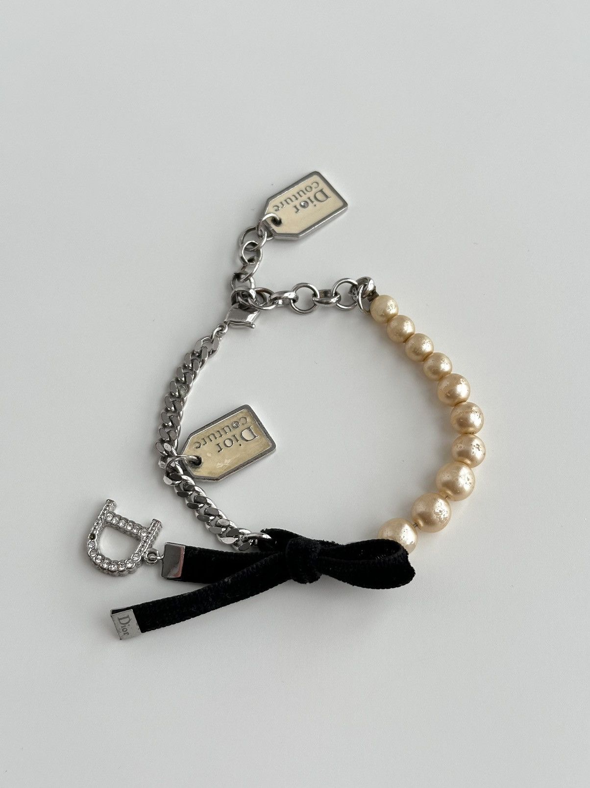 Dior Dior Velvet Bow and Pearl Bracelet by John Galliano Size ONE SIZE - 1 Thumbnail