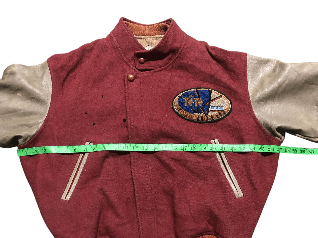 Issey Miyake VINTAGE TETE HOMME KATOH KAZUTAKA VARSITY JACKET DISTRESSED Size US L / EU 52-54 / 3 - 19 Thumbnail