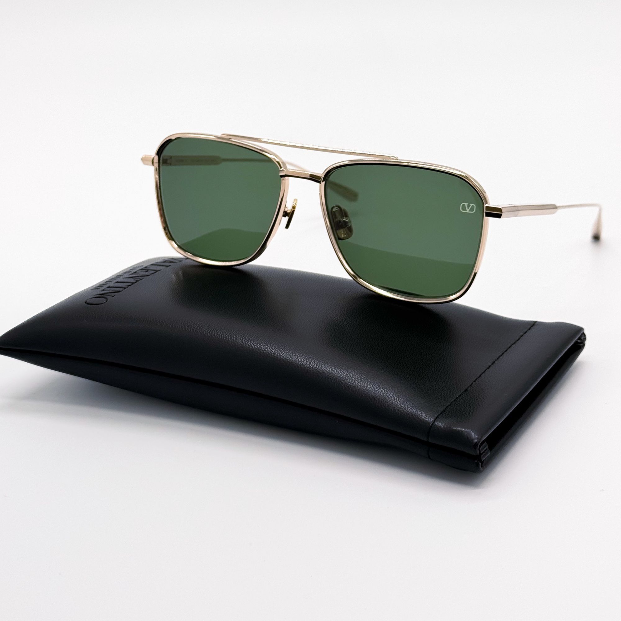 Valentino NEW VALENTINO SUNGLASSES VLS-168A LIMITED EDITION GOLD/GREEN Size ONE SIZE - 1 Thumbnail