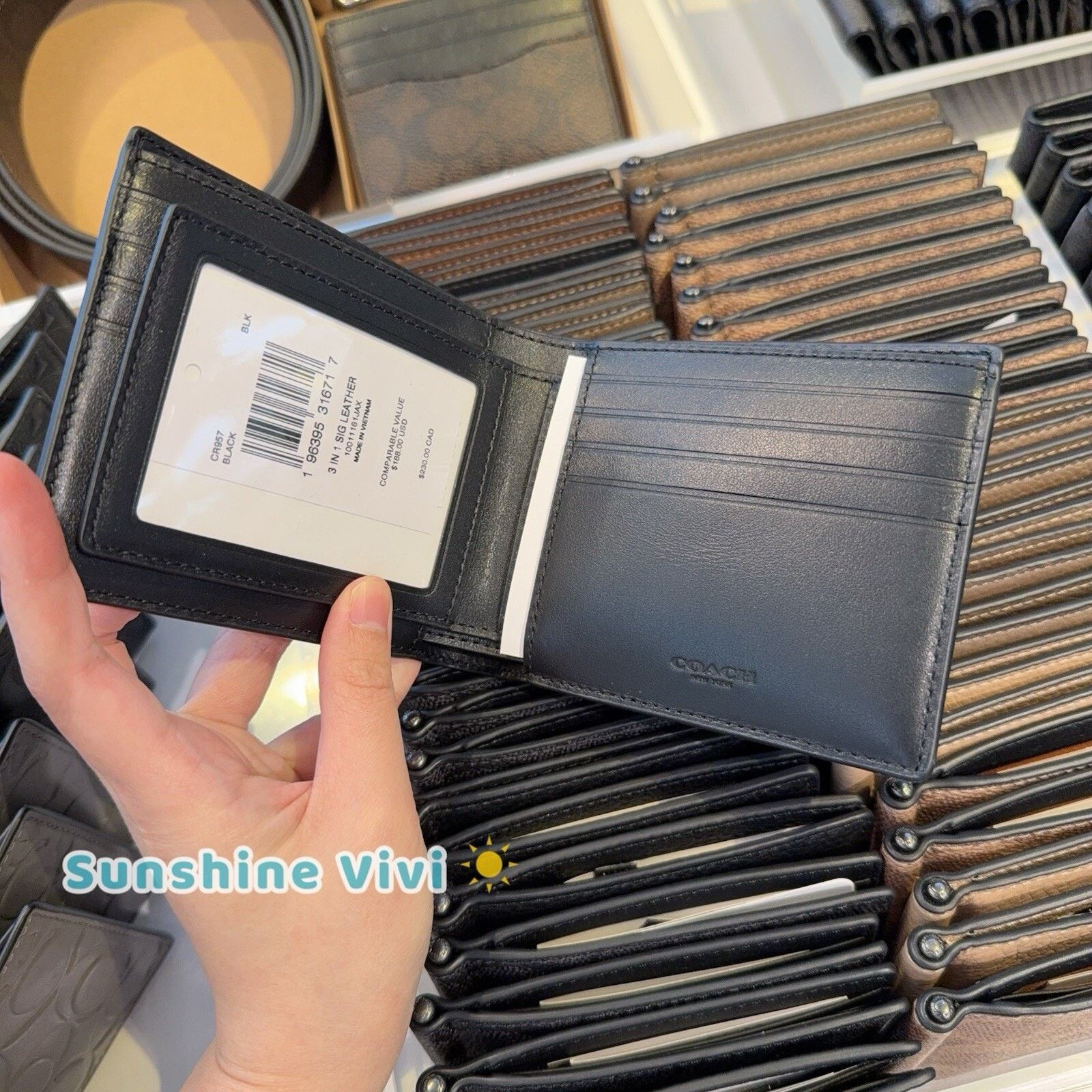 Coach NWT Coach 3 in 1 Wallet Signature Smooth Leather/Black CR957 Size ONE SIZE - 4 Thumbnail
