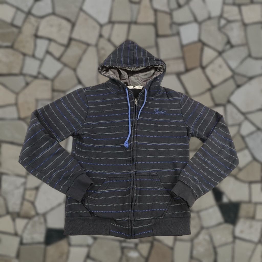 Vintage Vintage Ezekiel Hoodie Womens Small Black Blue Stripes Sweatshirt Full Zip Y2K Size S / US 4 / IT 40 - 1 Thumbnail