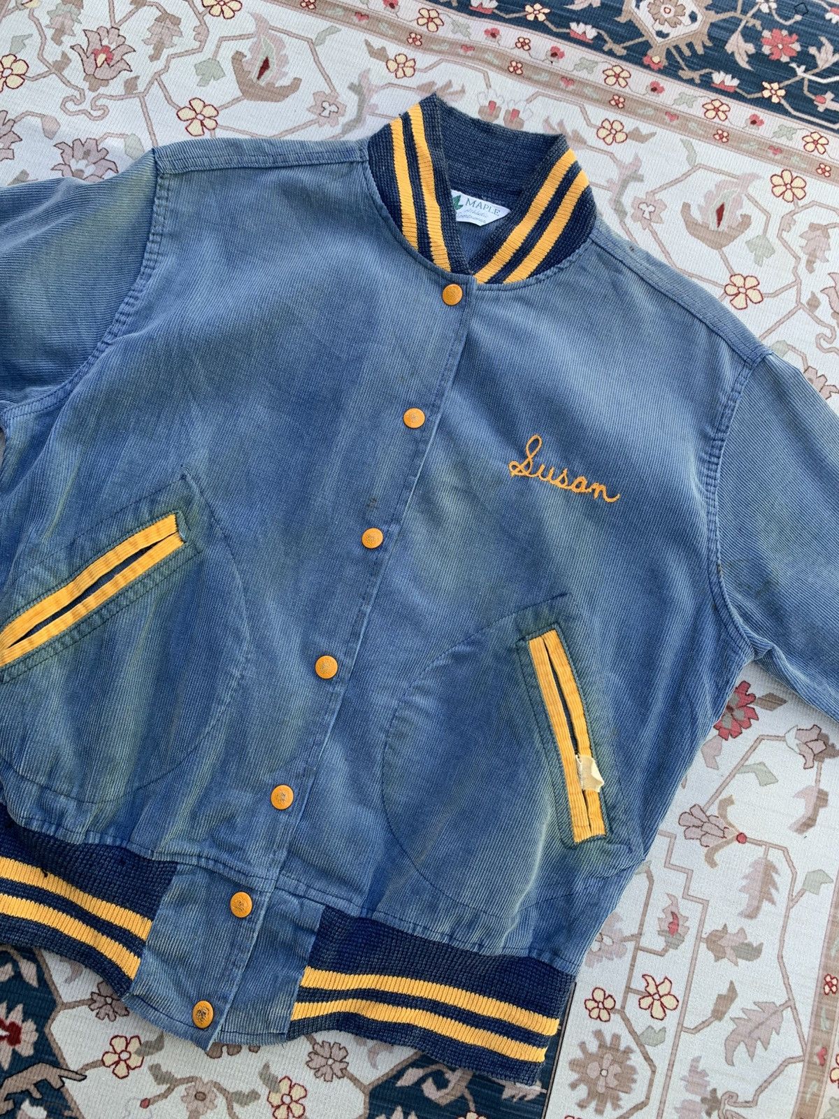 Vintage VINTAGE 60s MAPLE CORDUROY CHAINSTITCH VARSITY JACKET Size US M / EU 48-50 / 2 - 5 Thumbnail