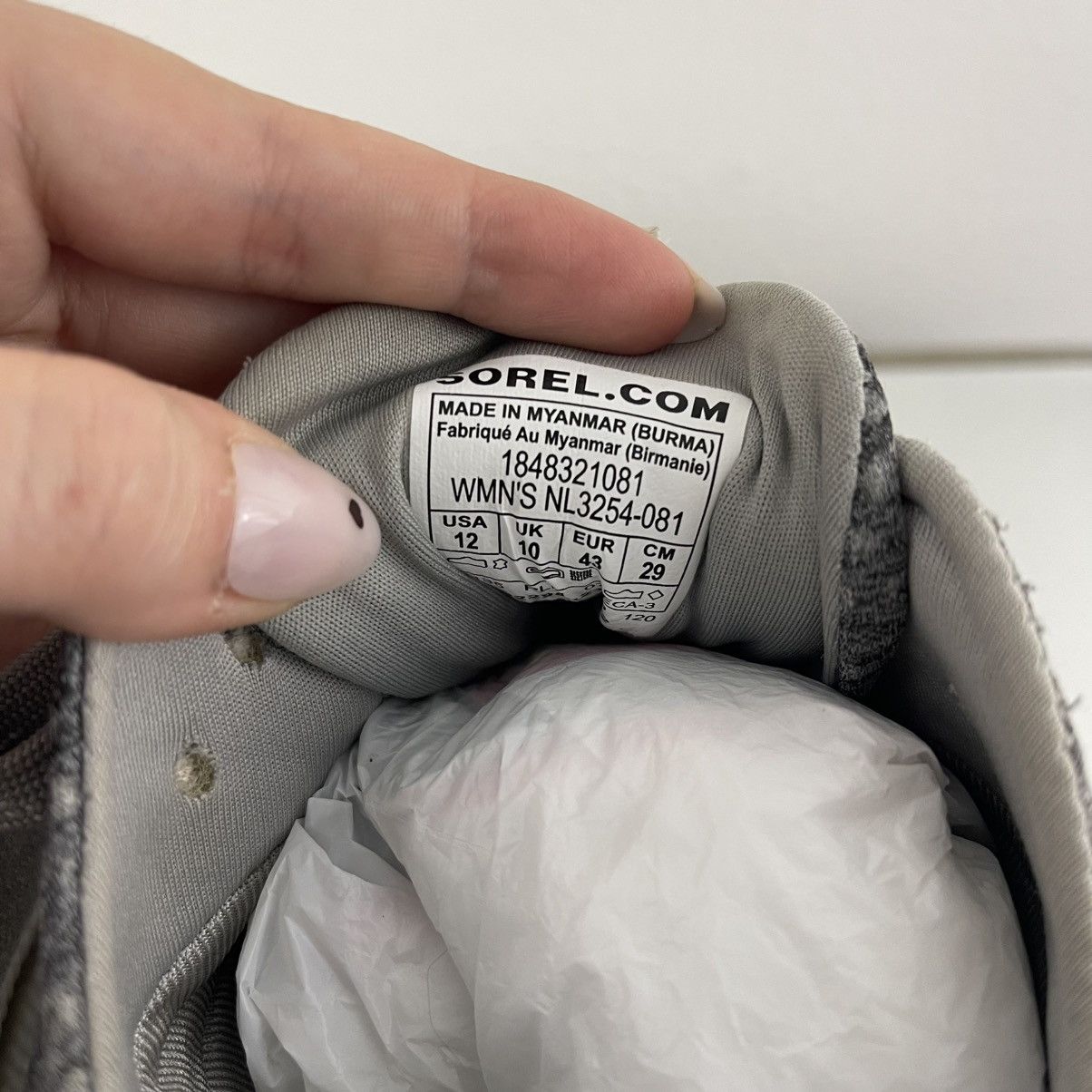 SOREL SOREL Dove Grey Suede Leather White Out N About Sneakers Size US 12 / IT 42 - 13 Thumbnail