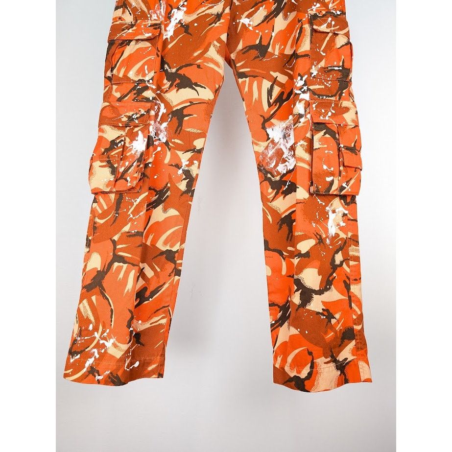 Martine Rose o1rshd1 Printed Cotton Twill Cargo Trousers in Orange Size US 32 / EU 48 - 3 Thumbnail
