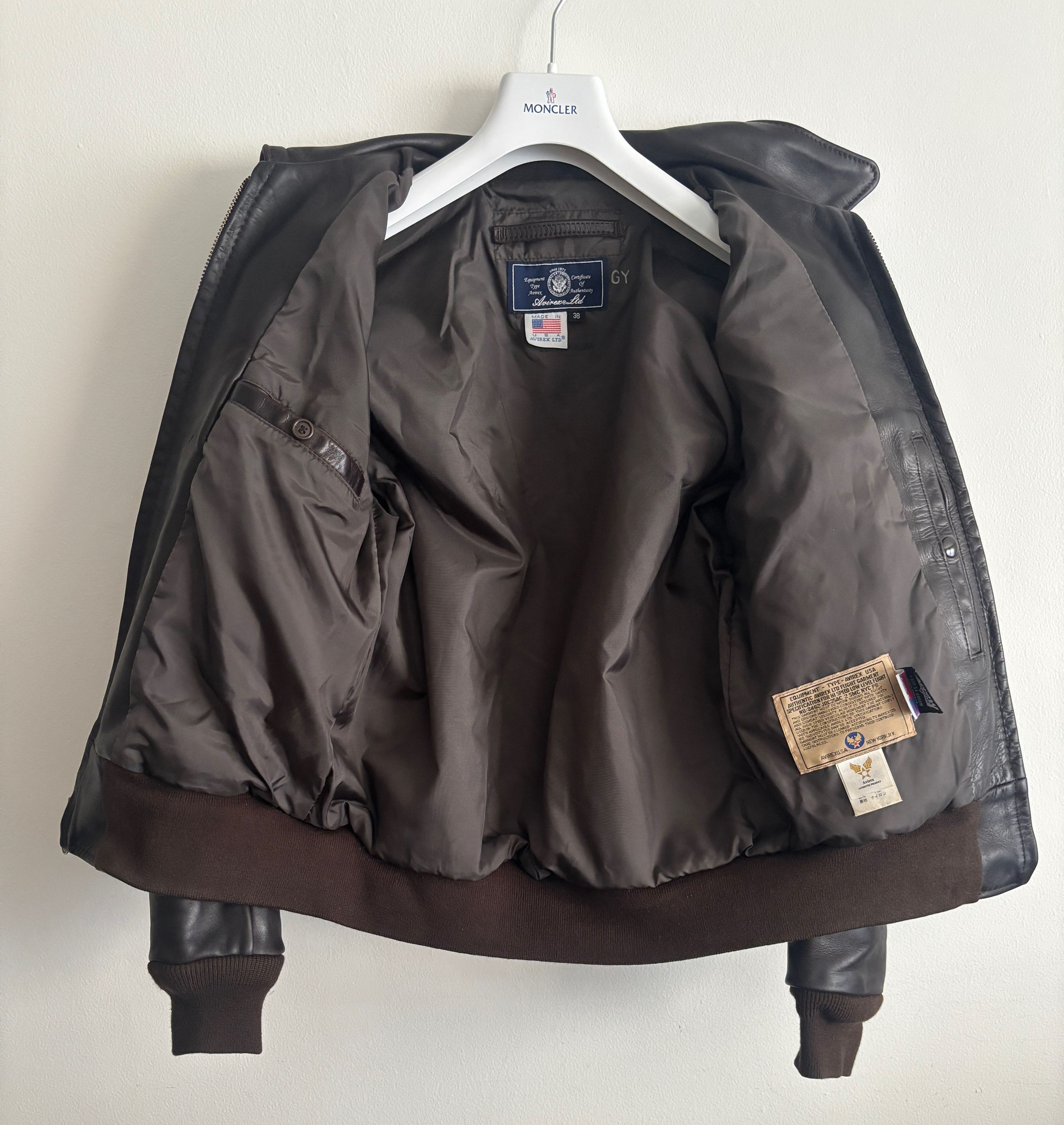 Avirex $1325 Brown Leather Aviator's Flight Bomber Jacket Size US S / EU 44-46 / 1 - 11 Thumbnail