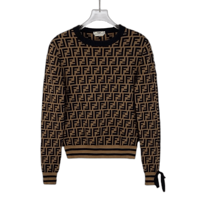 Fendi Fendi Brown Logo Print Long Sleeve Sweatshirt Size M / US 6-8 / IT 42-44 - 1 Thumbnail