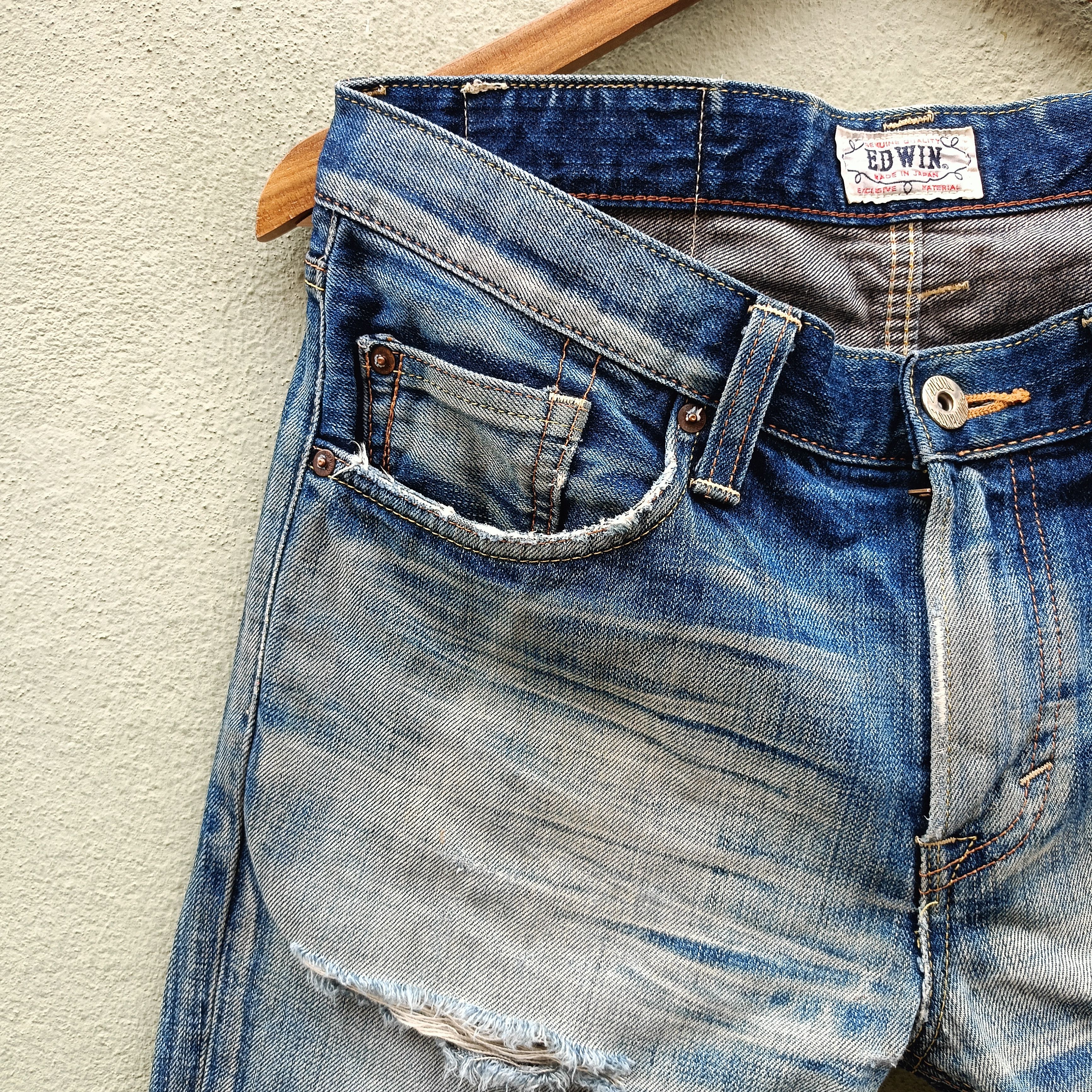 Edwin Edwin 506 Skinny Slim Distressed Denim Size US 34 / EU 50 - 5 Thumbnail