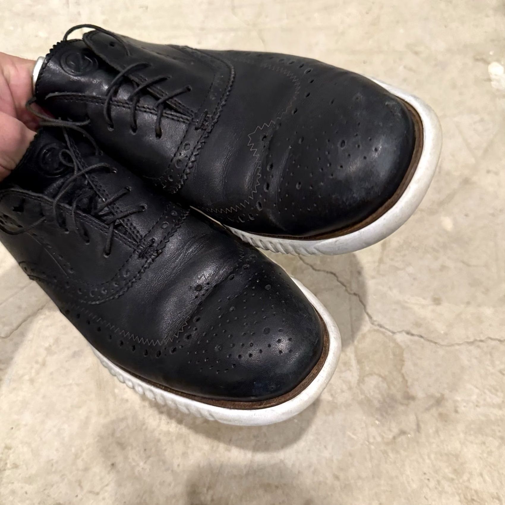 Cole Haan Cole Haan 2.ZeroGrand Wingtip Oxford Mens Size 11 Black Leather Style C31534 Dress Shoe City Preppy Style Wing Tip Mens Black Leather Shoes Size US 10 / EU 43 - 4 Thumbnail