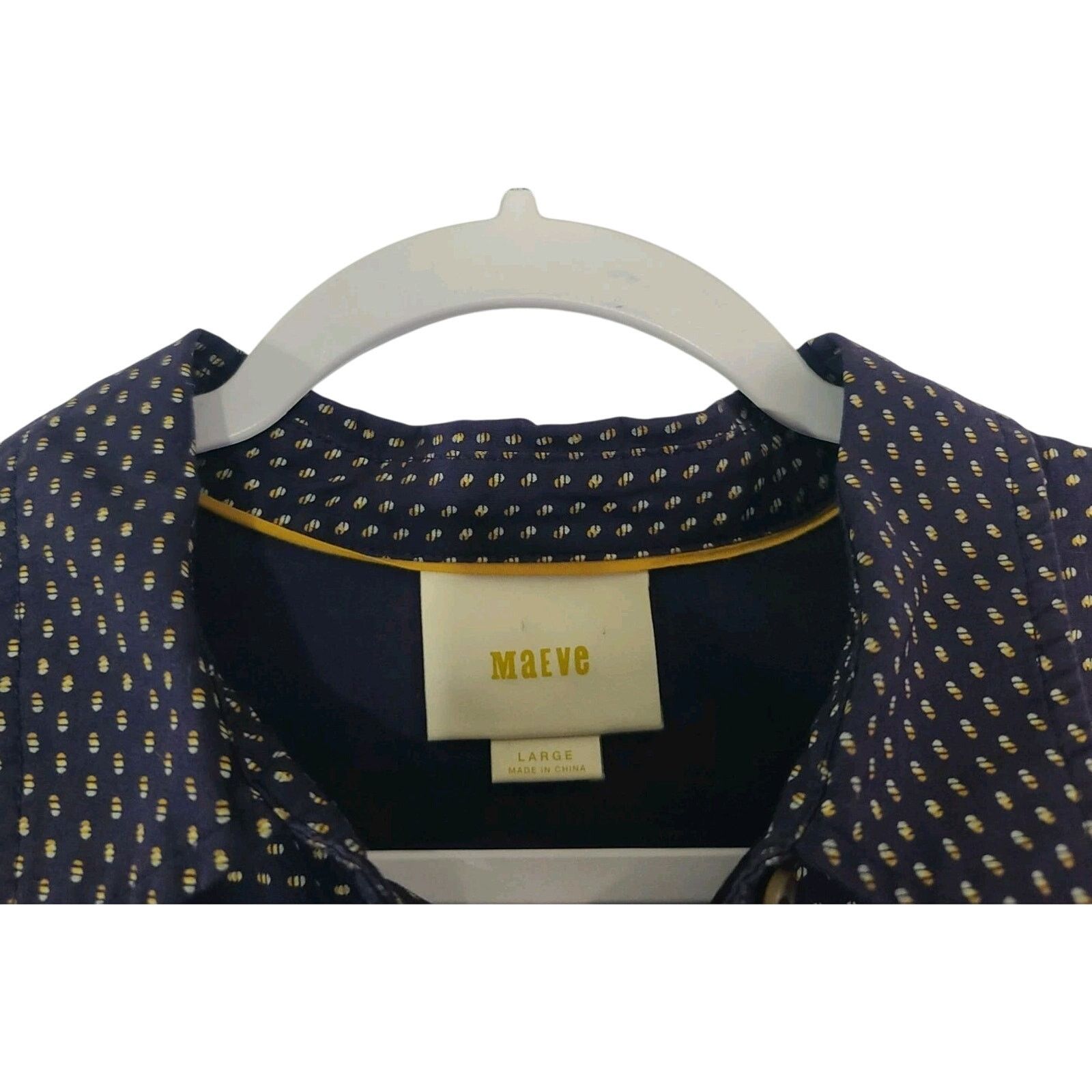 Anthropologie Anthropologie Maeve Navy Blue Polka Dot Tunic Top Large Size L / US 10 / IT 46 - 7 Thumbnail