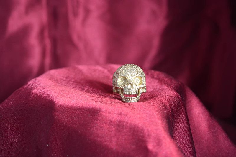 Jewelry Skull Dark Jewelry Rings Open Size Chrome Ring (Size 7-13) Size ONE SIZE - 3 Thumbnail