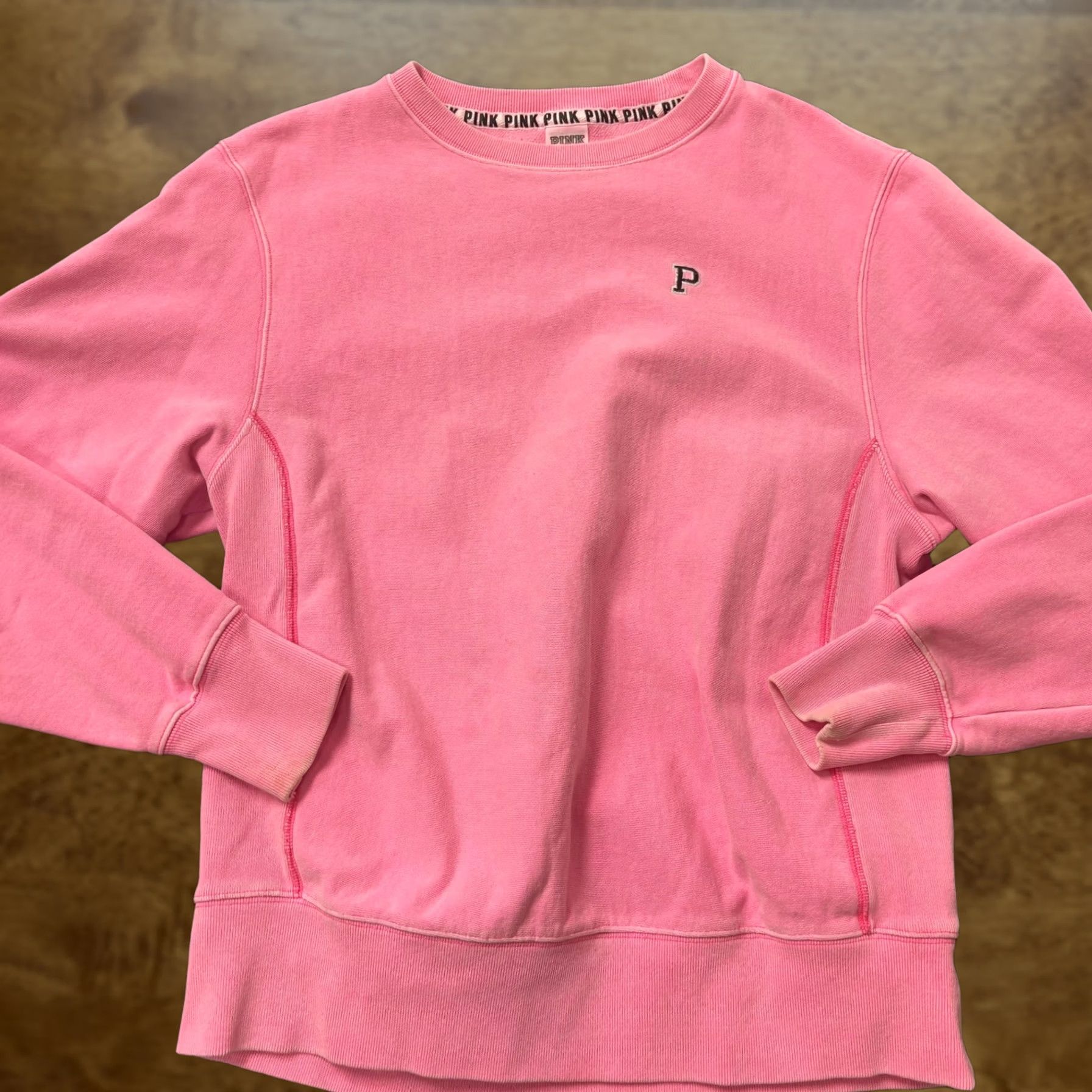 Pinko PINK Victoria's Secret Sweatshirt Women M Pink Heavy Weight Crewneck Fleece Pullover Logo Embroidered All Seasons 90s Style? Size M / US 6-8 / IT 42-44 - 1 Thumbnail