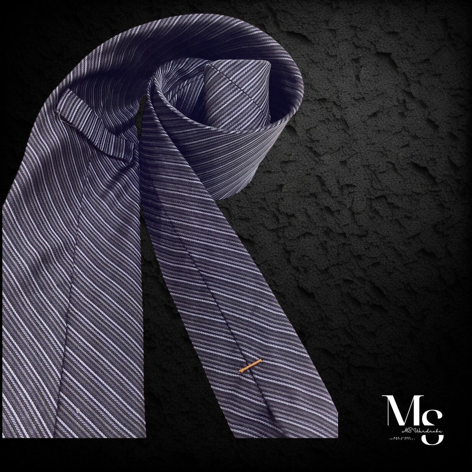Other BROLETTO Gray Striped Luxury Silk Tie Hand Made in USA Size ONE SIZE - 4 Thumbnail
