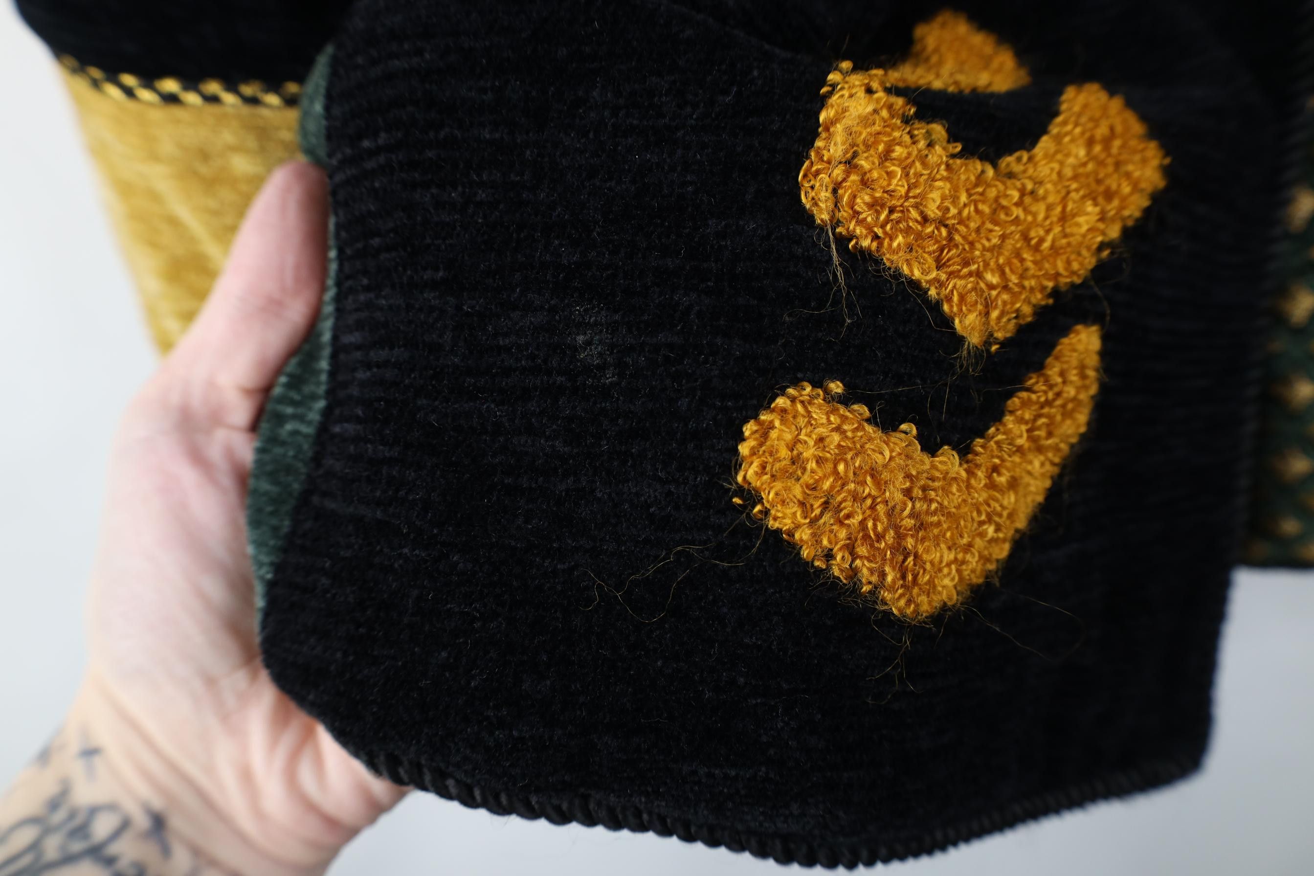 Vintage Vintage 90s Streetwear Chenille Patchwork Art Toggle Jacket Size M / US 6-8 / IT 42-44 - 7 Thumbnail