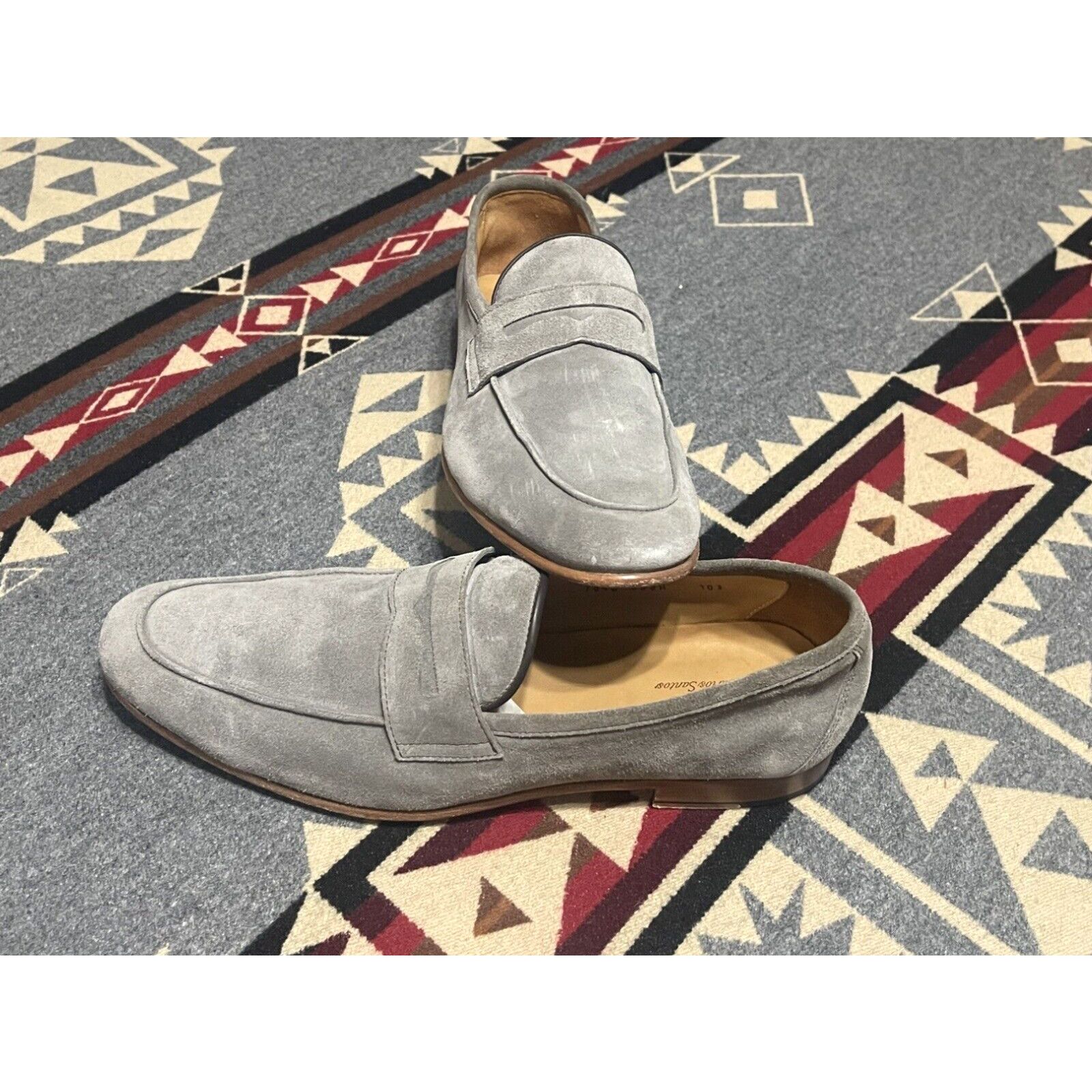 image of Carlos Santos Carlos By Carlos Santana Clayton 7945 699 Men's Driver Loafer Gray Size 10.5 in White