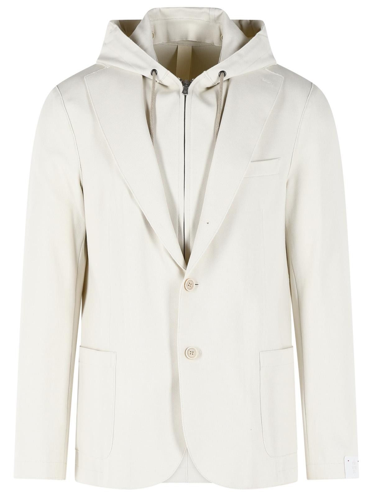 Eleventy ELEVENTY Ivory Cotton Blend Blazer Size US L / EU 52-54 / 3 - 1 Thumbnail