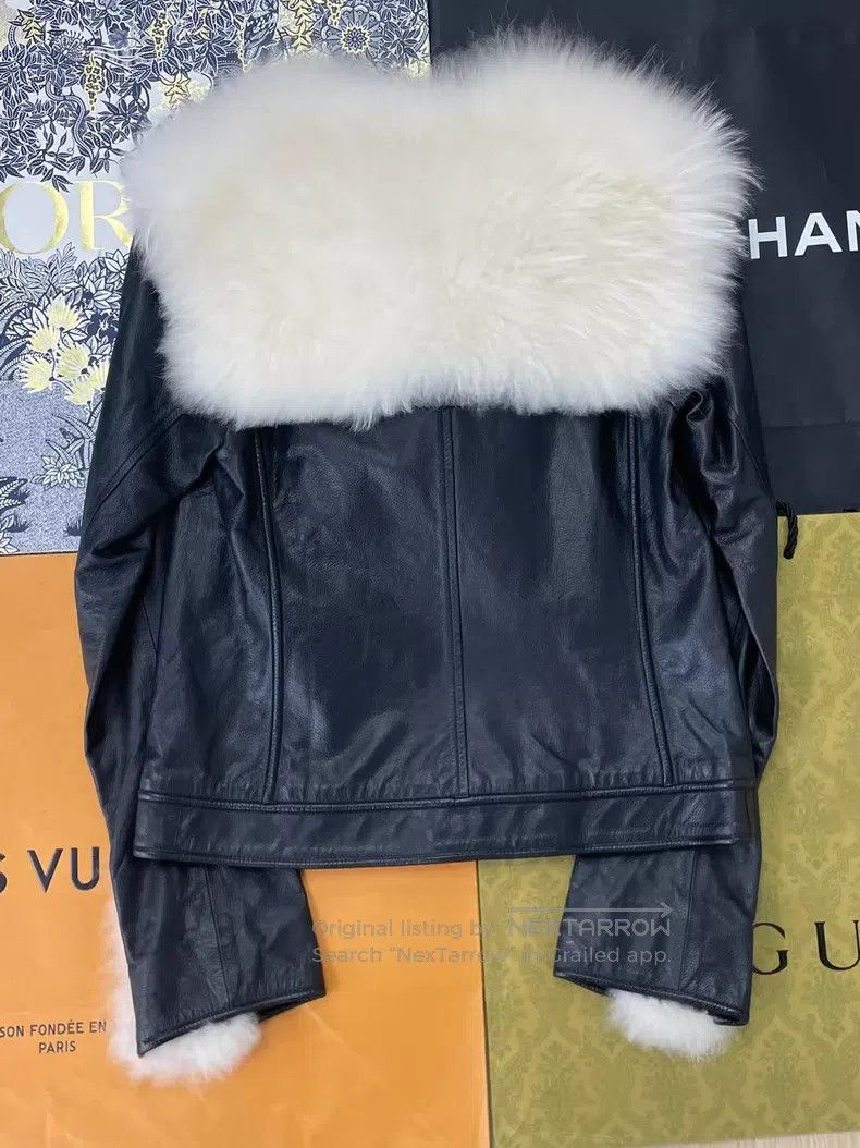 Chanel Chanel Hamburger series fur collar leather coat Size XXS / US 00 / IT 34 - 3 Thumbnail