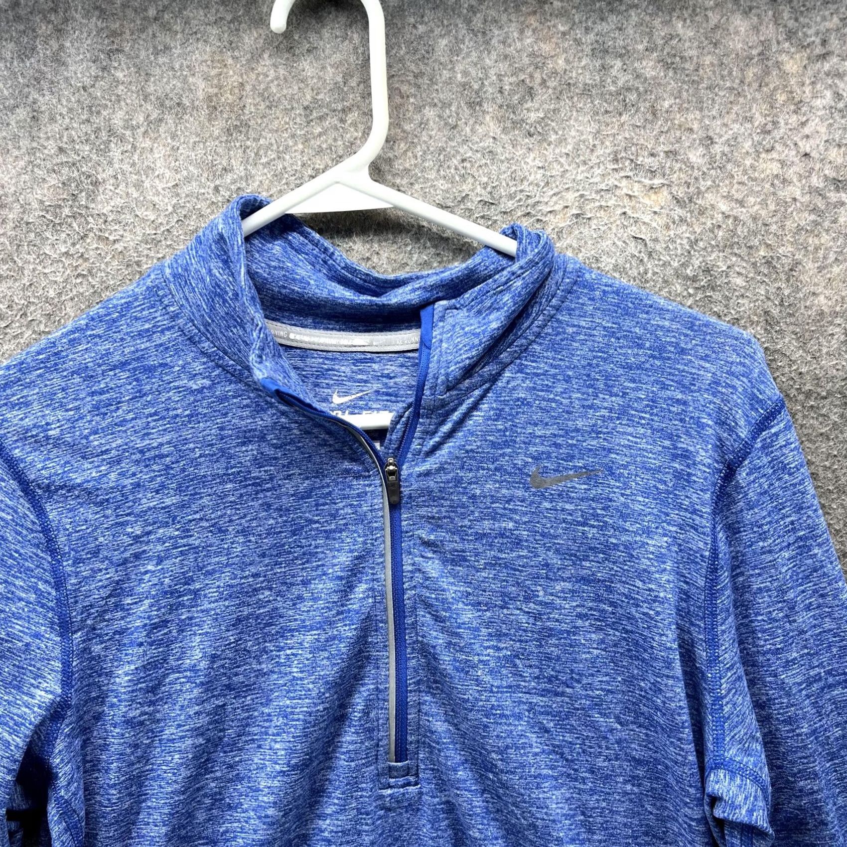Nike Nike Dri-FIT Pullover Shirt Mens M Blue Running Quarter Zip Mock Neck Raglan Sleeve Long Sleeve Size US M / EU 48-50 / 2 - 7 Thumbnail