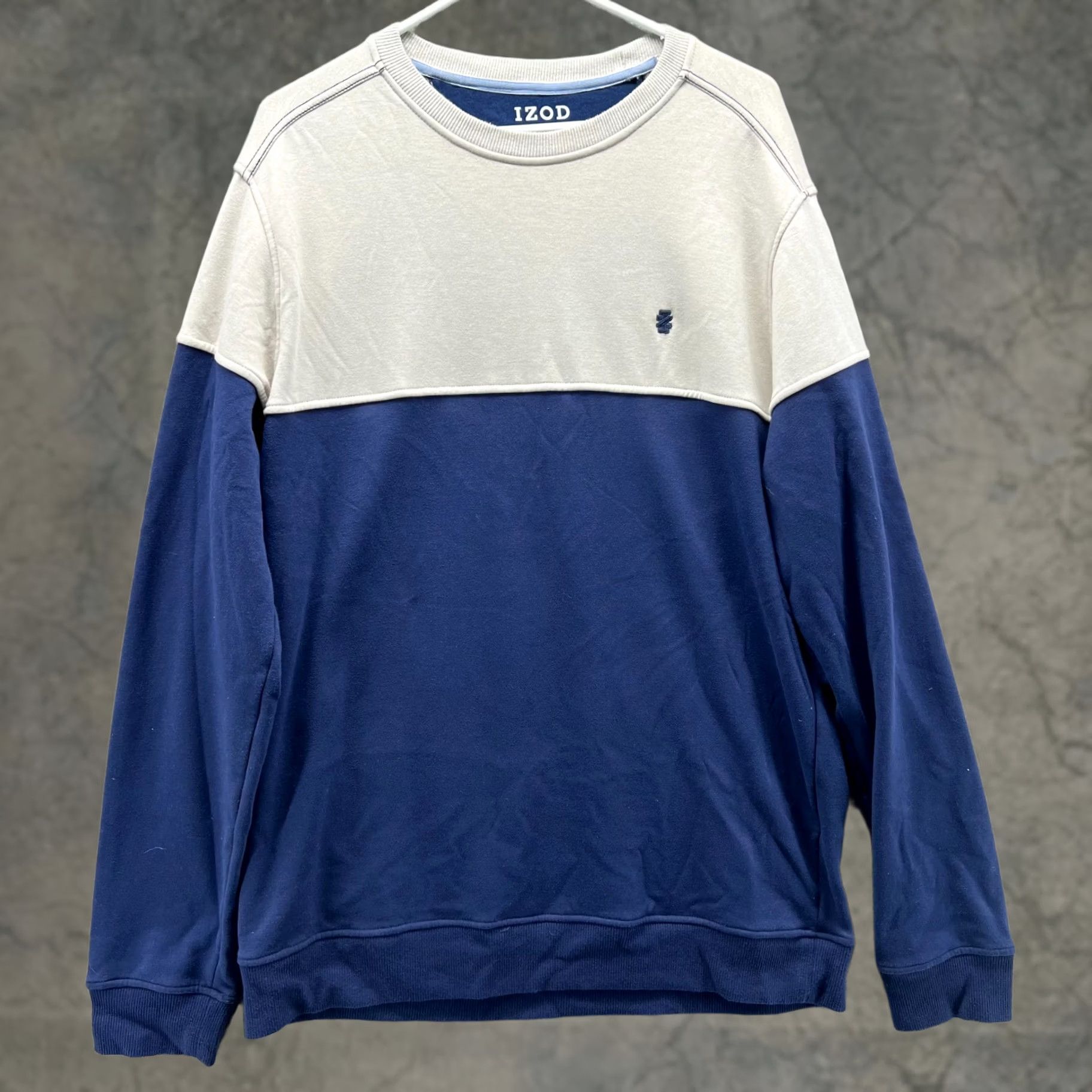 Izod VINTAGE IZOD Sweater Men Large Beige Blue Advantage Performance Stretch Pullover Fleece Size US L / EU 52-54 / 3 - 1 Thumbnail