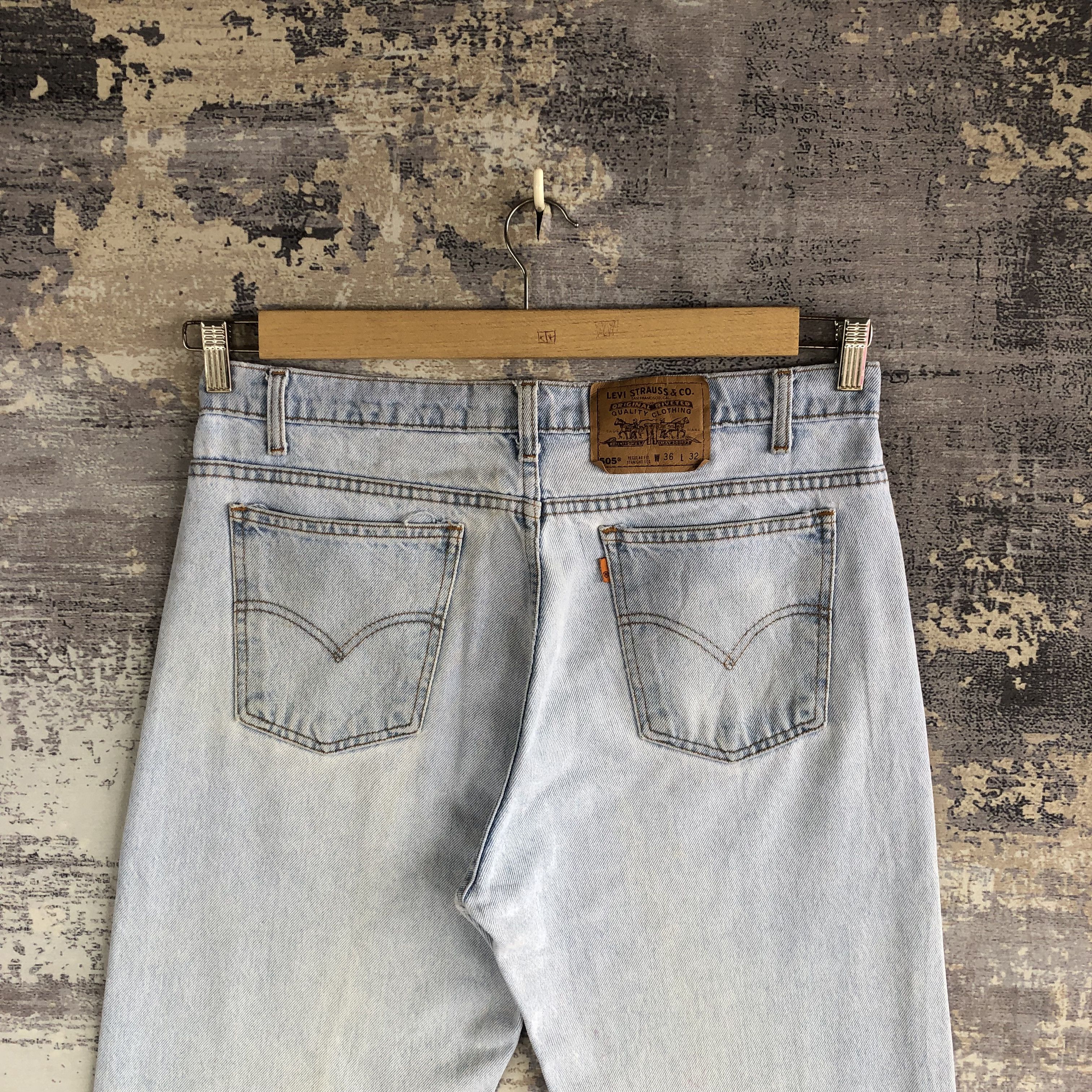 Levi's Vintage 90s Levis 505 Sun Faded Jeans Levis Light Wash Denim Size US 34 / EU 50 - 4 Thumbnail