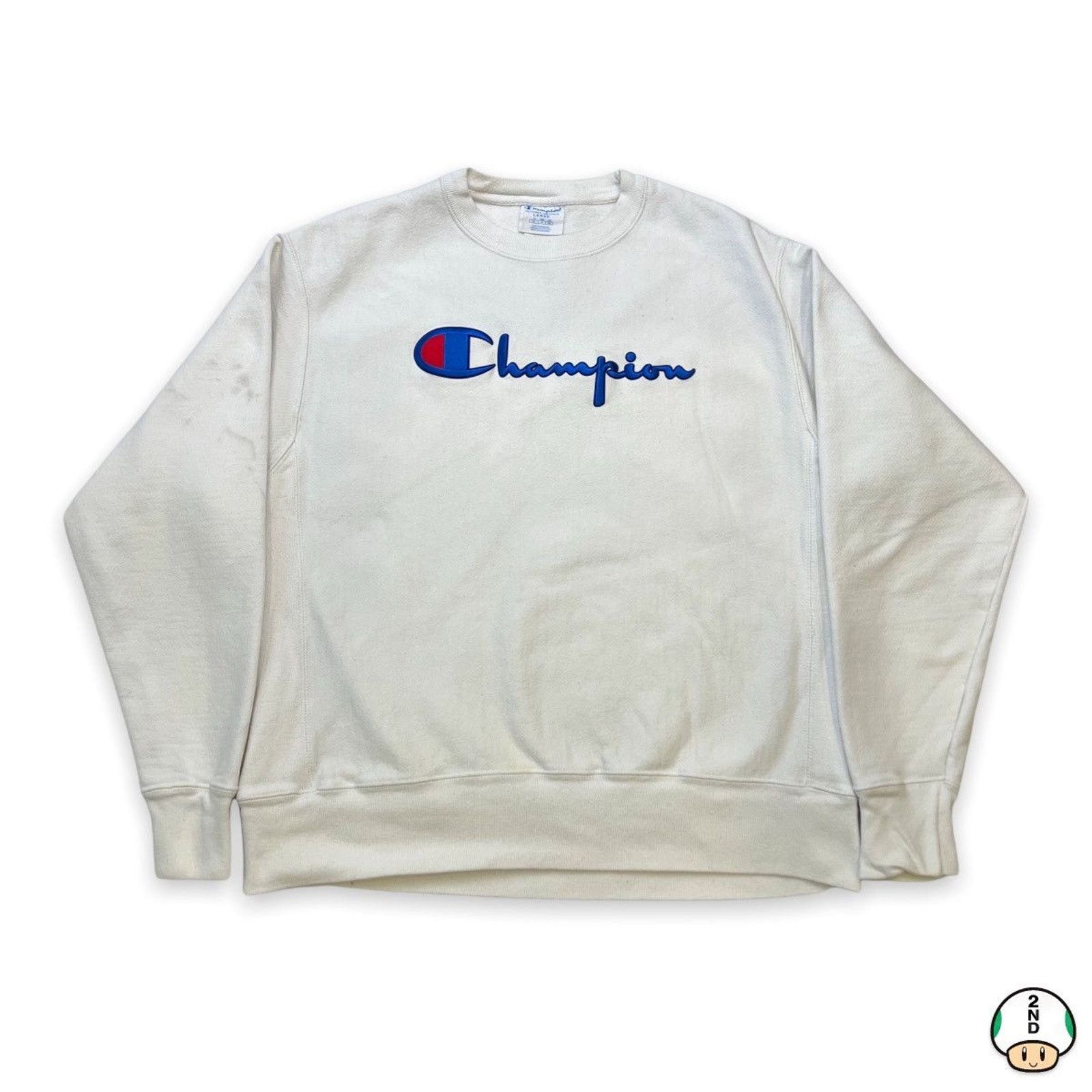 Champion × Vintage Champion Sweatshirt Reverse Weave Script Spell Out Pullover Size US L / EU 52-54 / 3 - 1 Thumbnail