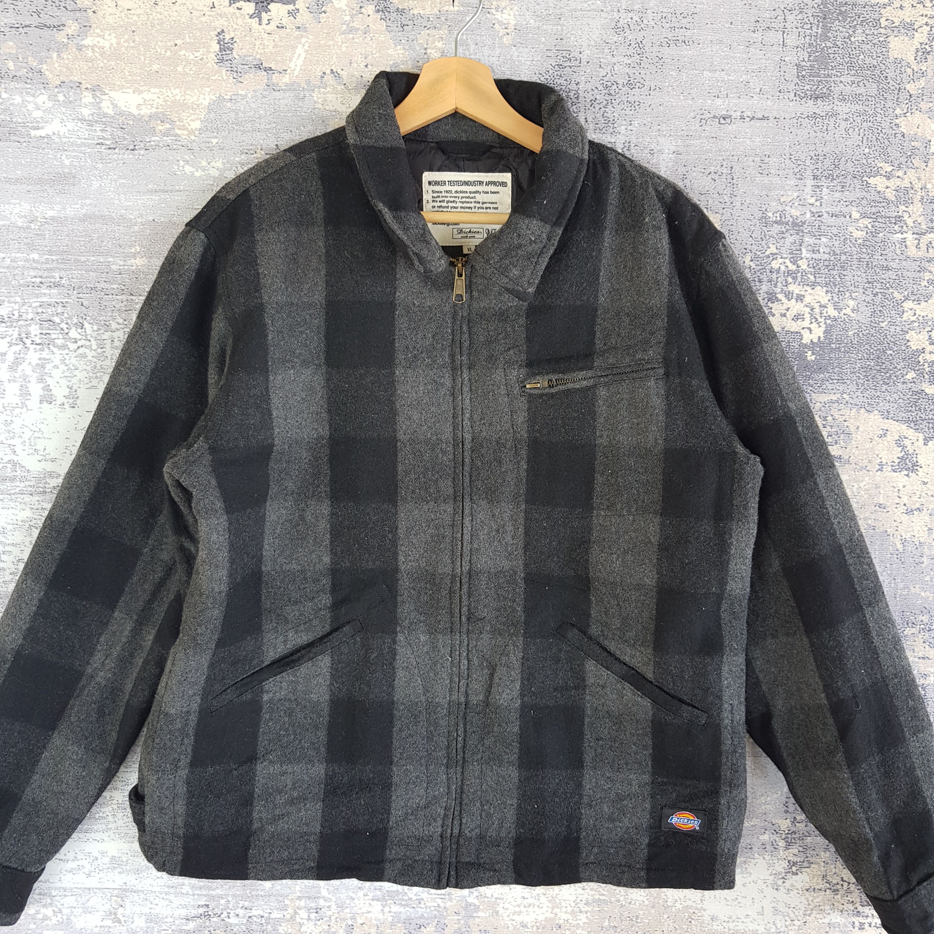 Dickies × Vintage Vintage Dickies Varsity Jacket Tartan Checkered Wool Jacket Size US M / EU 48-50 / 2 - 2 Thumbnail