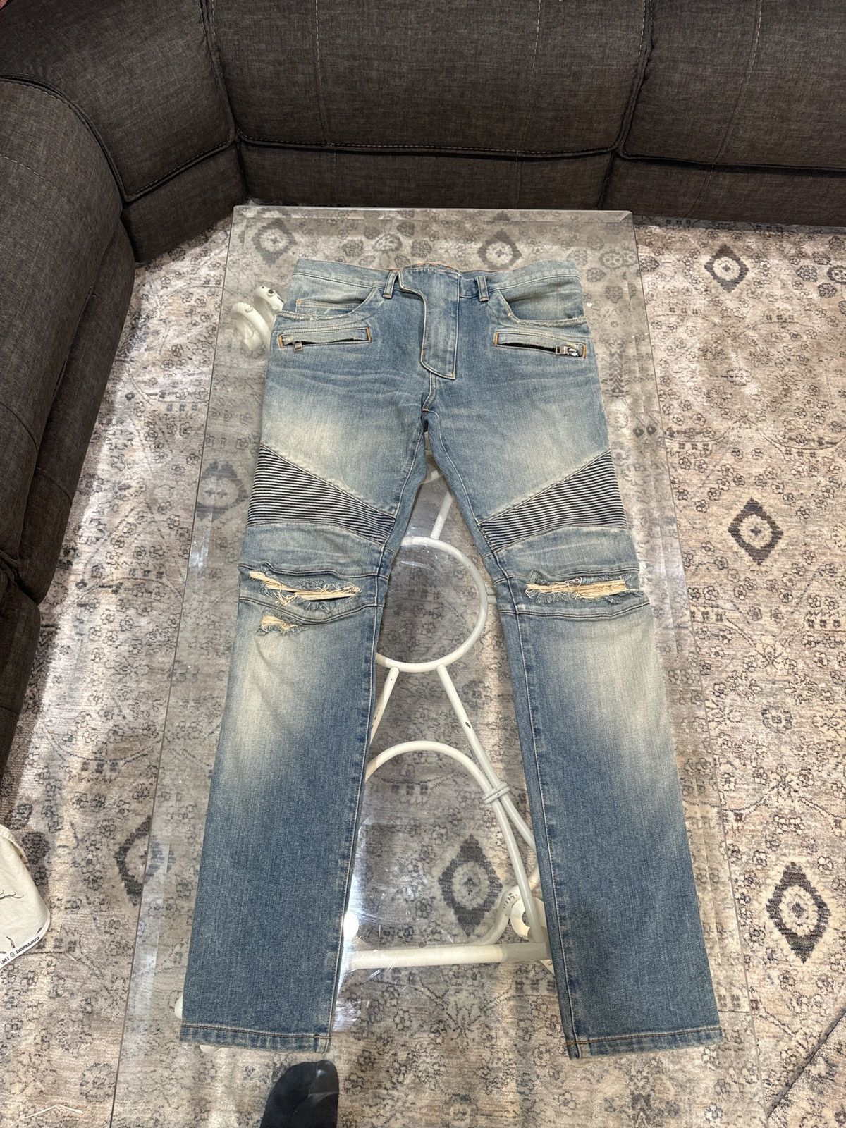 image of Balmain Jeans Like New in Blue, Men's (Size 32)