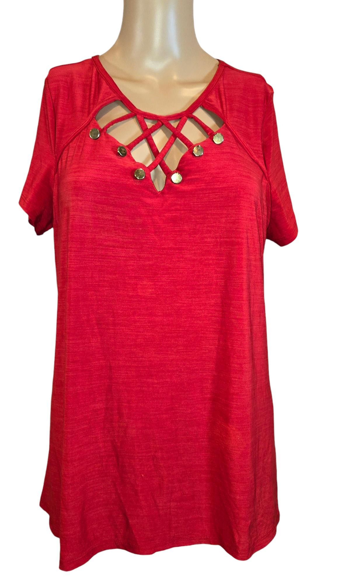 Designer Diana Belle Women's Red Top - Size Large Size L / US 10 / IT 46 - 1 Thumbnail