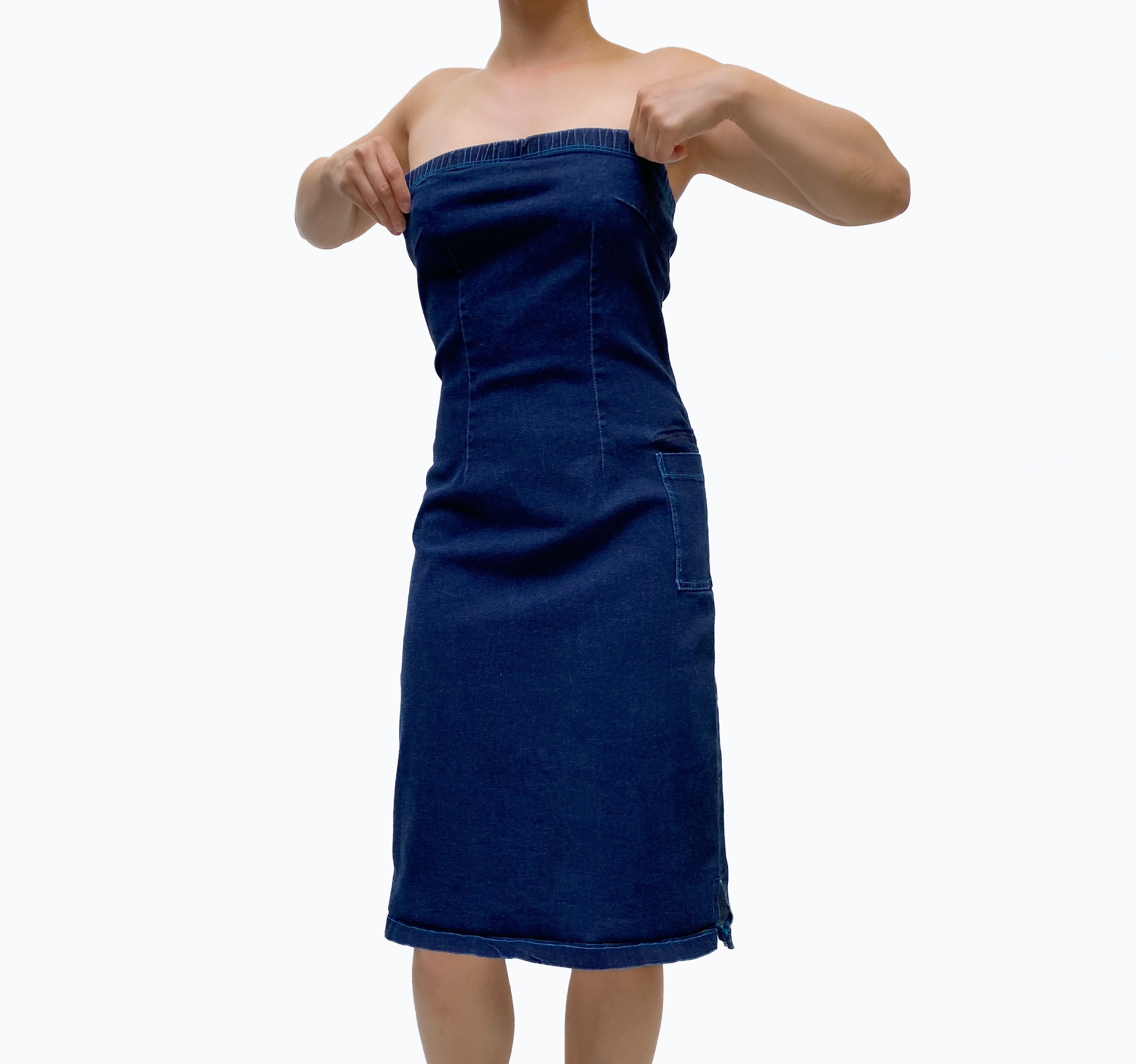 Vintage Vintage Denim Tube Dress Size M / US 6-8 / IT 42-44 - 9 Thumbnail
