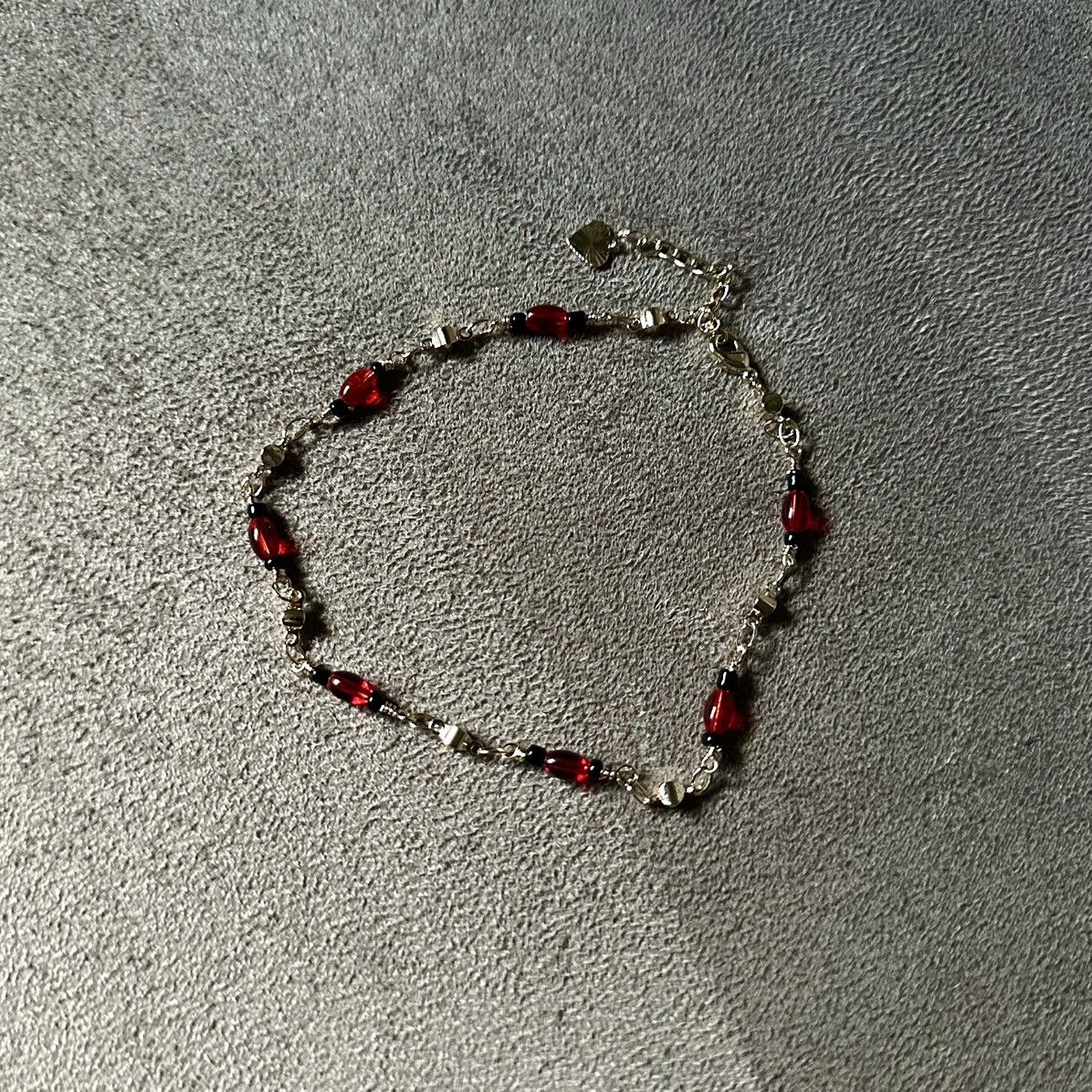 Other 🌿Red Crystal Beads Charm Anklet - 18K Gold🌿 Size ONE SIZE - 1 Thumbnail