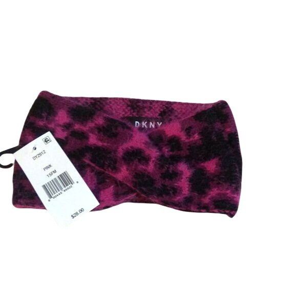 DKNY DKNY Fuzzy Animal Print Knit Twist Headband Size ONE SIZE - 3 Thumbnail