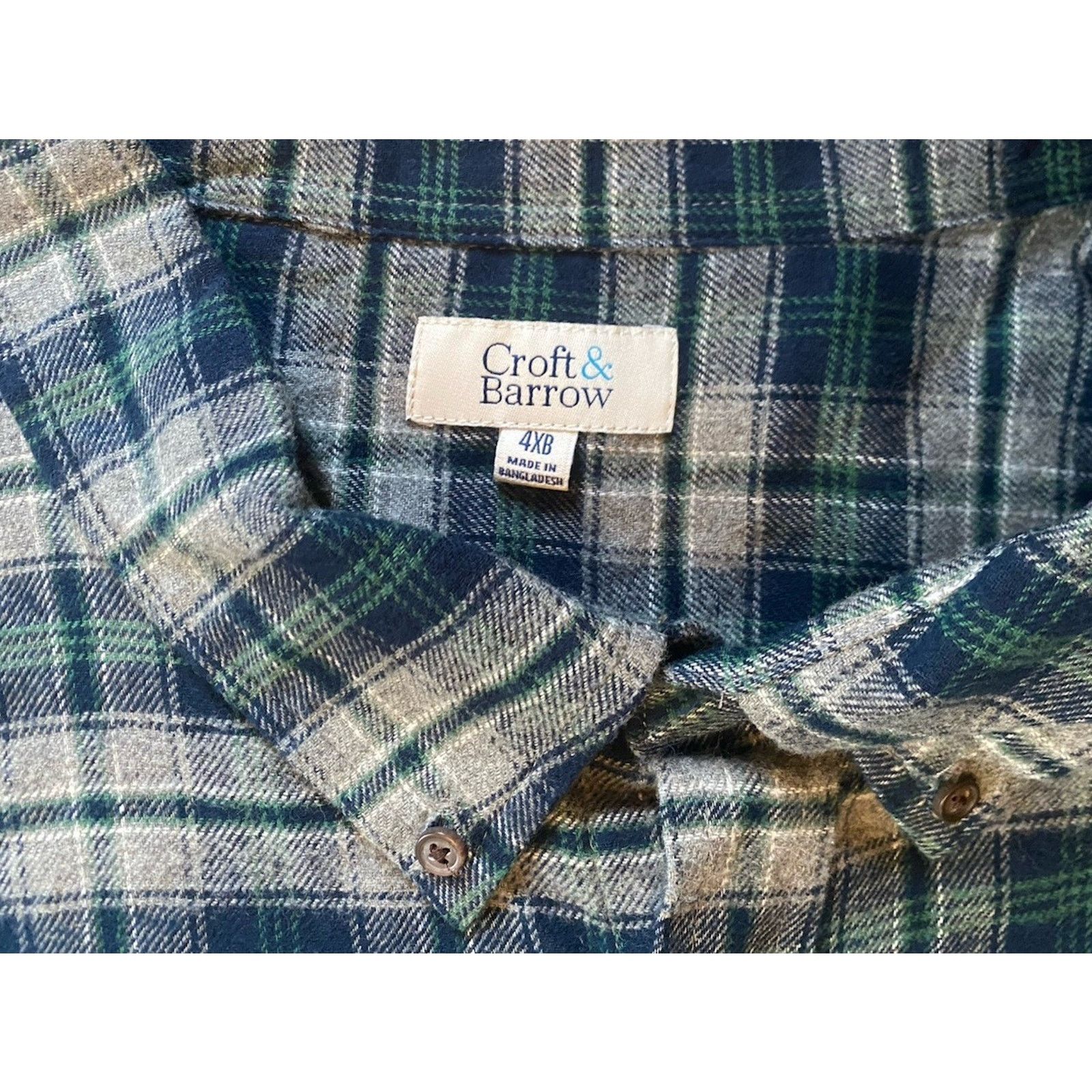 Croft & Barrow NWT Croft & Barrow Soft Flannel Button Up Shirt Mens 4XB Size US XXL / EU 58 / 5 - 3 Thumbnail