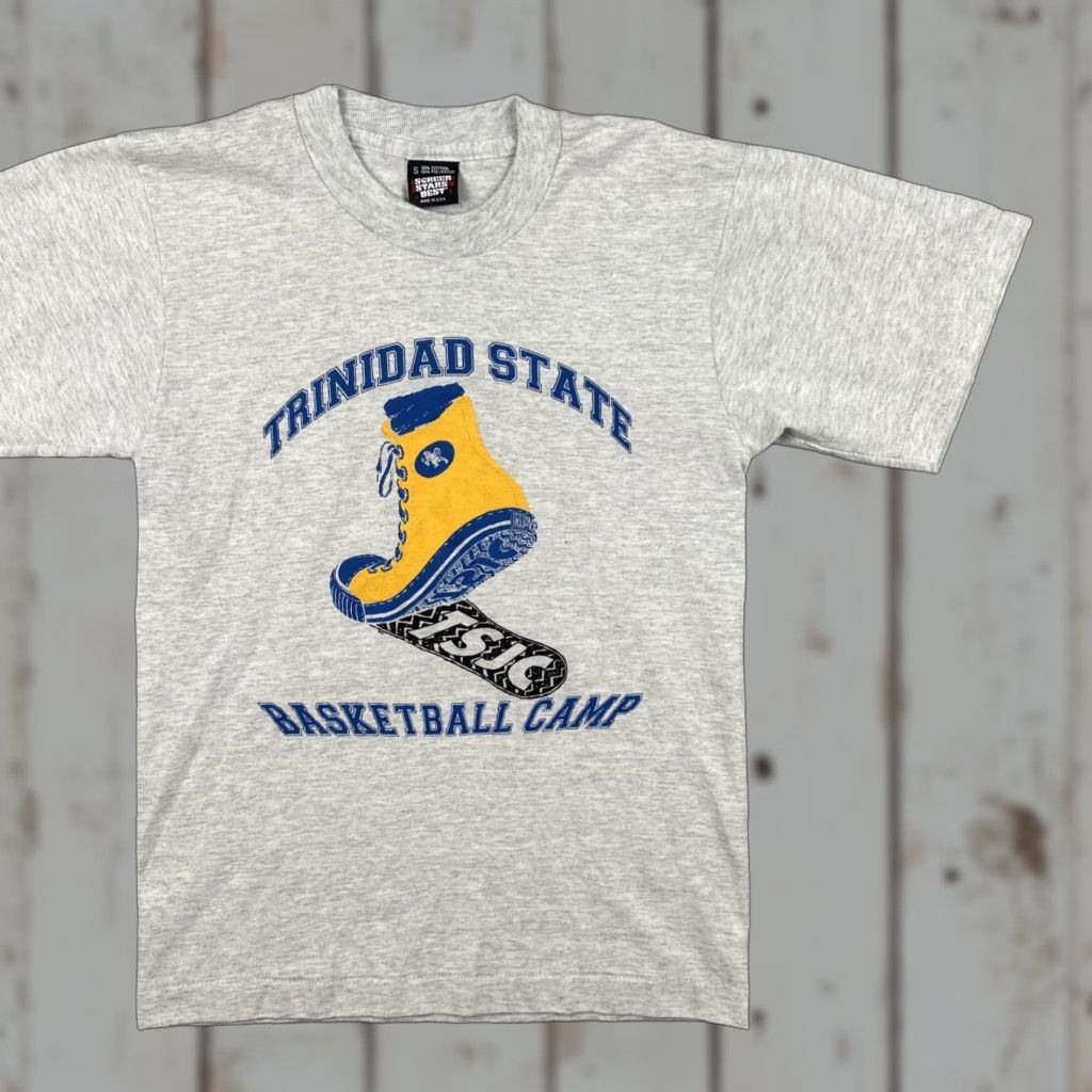 Vintage VINTAGE Screen Stars Best Shirt Gray S Trinidad State Basketball Camp Stars Stitch Graphic Print Crew Neck Short Sleeve Mens Size US S / EU 44-46 / 1 - 1 Thumbnail
