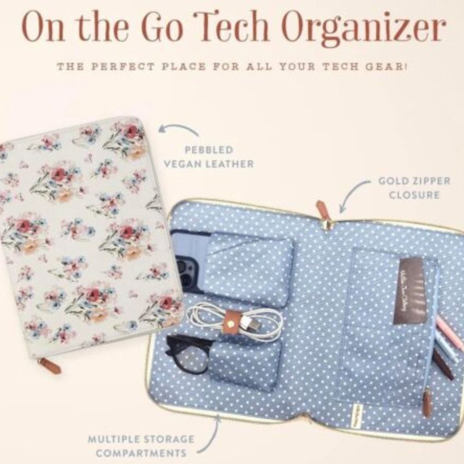 Designer Matilda Jane On The Go Vegan Floral Tablet Organizer Case Size ONE SIZE - 2 Thumbnail
