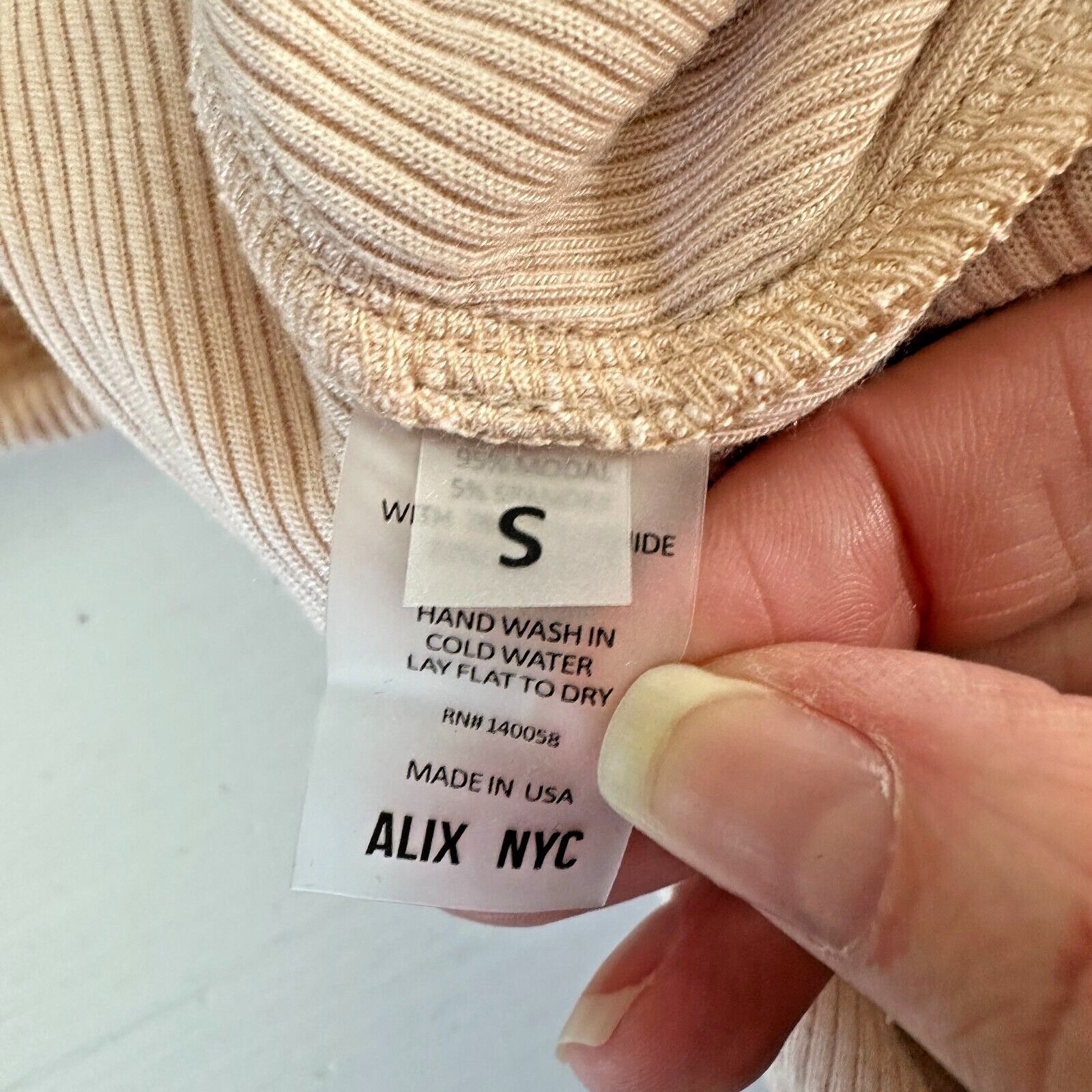 ALIX NYC Alix NYC Tan Asymmetrical Neckline Sleeveless Rib Bodysuit S Size S / US 4 / IT 40 - 9 Thumbnail