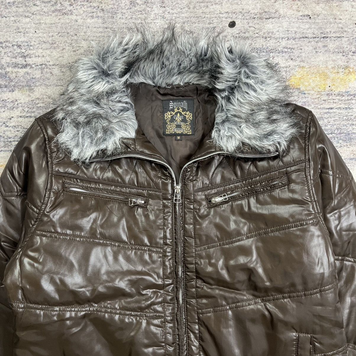 Tornado Mart Spinach fur collar riders jacket vkei style Size US M / EU 48-50 / 2 - 4 Thumbnail