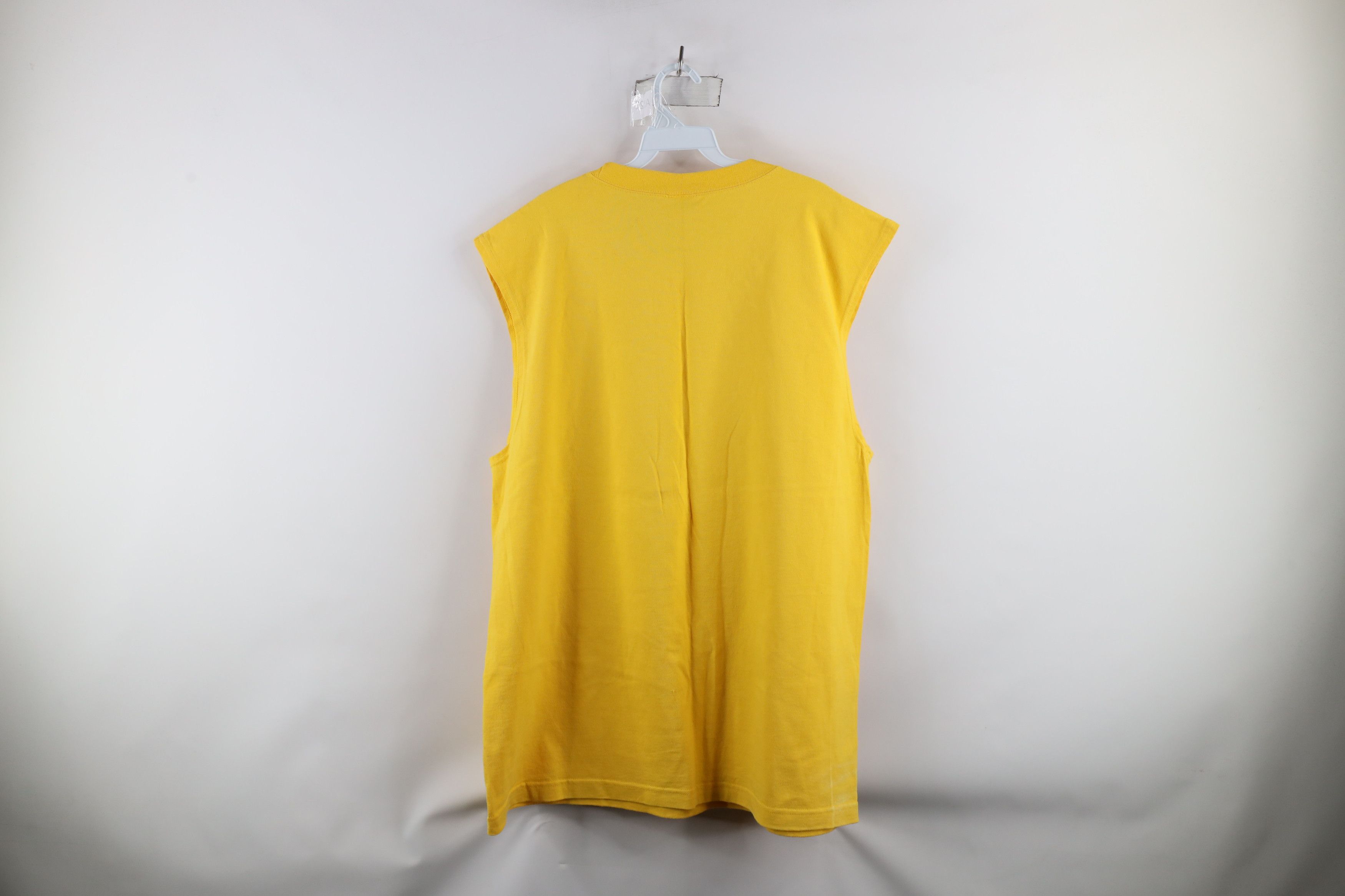 Vintage Vintage 90s Streetwear Sleeveless Muscle T-Shirt Yellow USA Size US XL / EU 56 / 4 - 7 Thumbnail