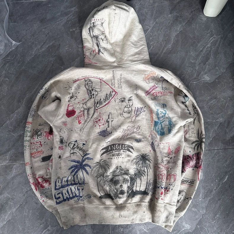 Saint Michael Saint Michael Diamond graffiti to make old sweaters Size US XL / EU 56 / 4 - 2 Thumbnail