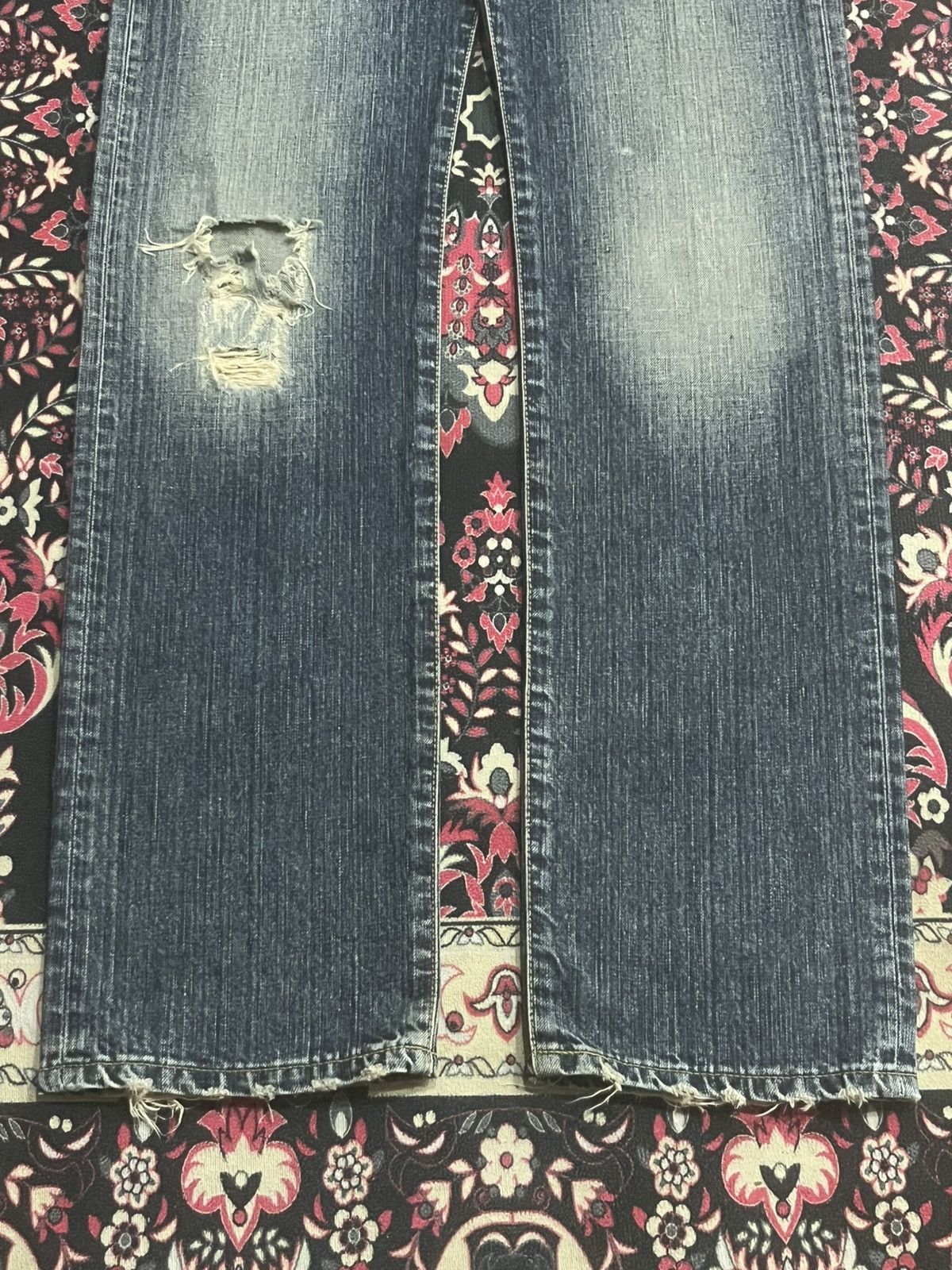 Edwin Edwin S02R Japan Blue Washed Distressed Straight Leg Jeans Size US 28 / EU 44 - 10 Thumbnail