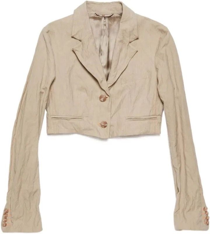 Acne Studios Acne Studios Crinkle Finish Cropped Suit Jacket Size XS / US 0-2 / IT 36-38 - 1 Thumbnail