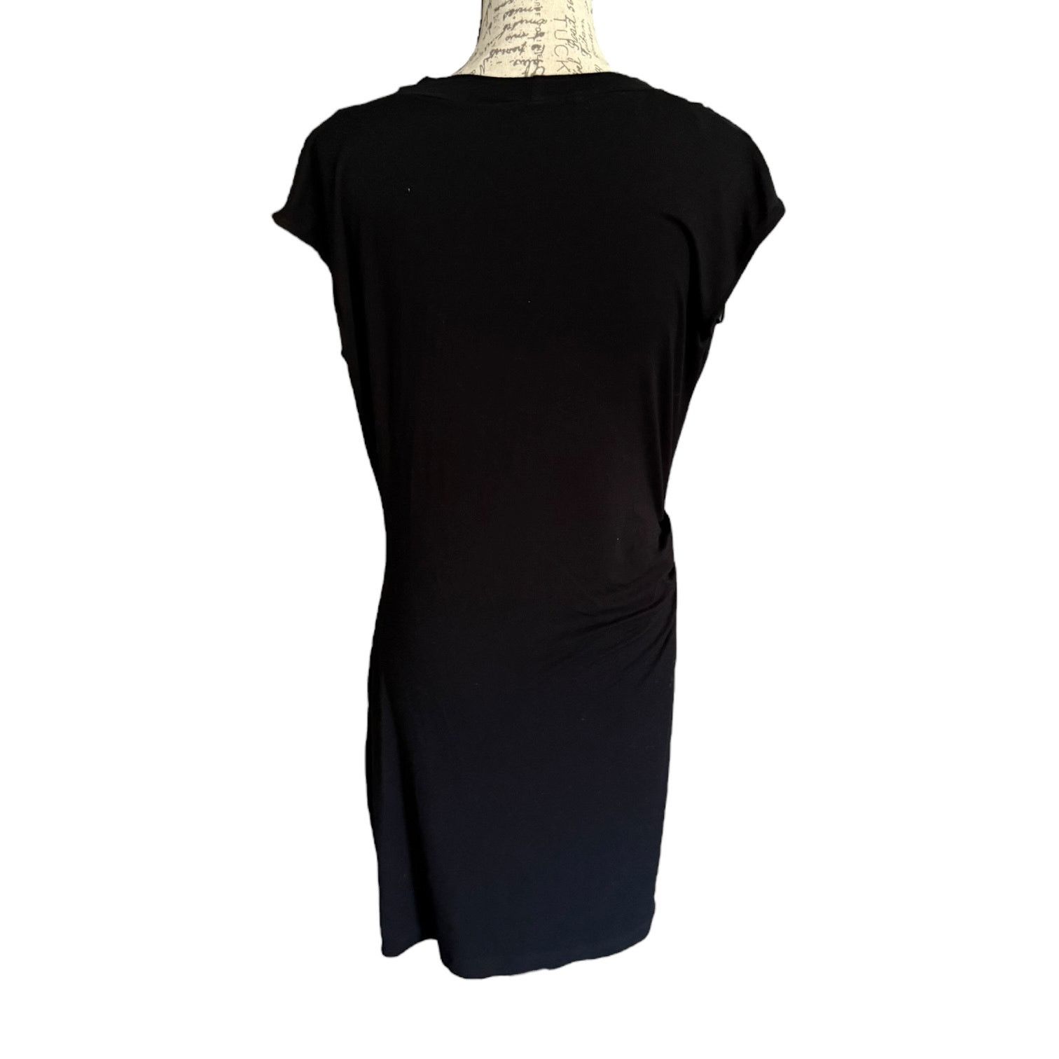 Michael Kors Michael Kors Draped Front Side Ruching Black Dress Medium Size M / US 6-8 / IT 42-44 - 3 Thumbnail